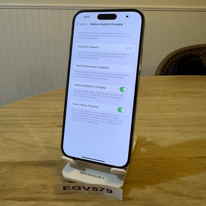 Apple iPhone 14 Pro Max A2651 Silver 128GB Unlocked 87% BH 2Y33