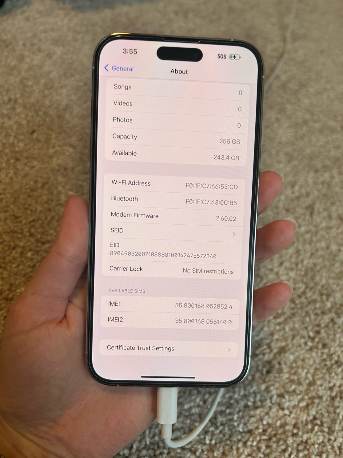 iPhone 14 Pro Max Silver 256 GB 7F61