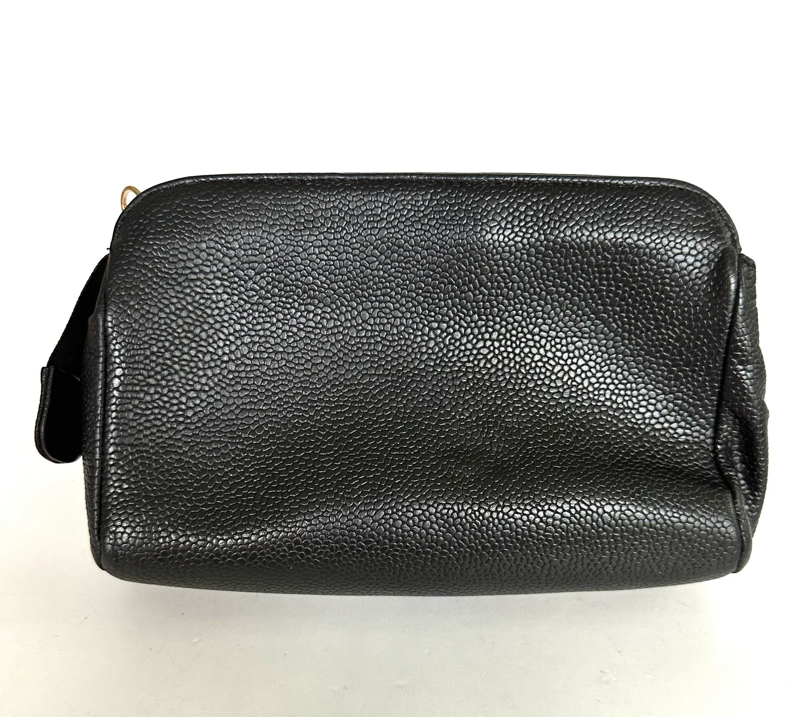 CHANEL Timeless Black Caviar Cosmetic Pouch on Chain