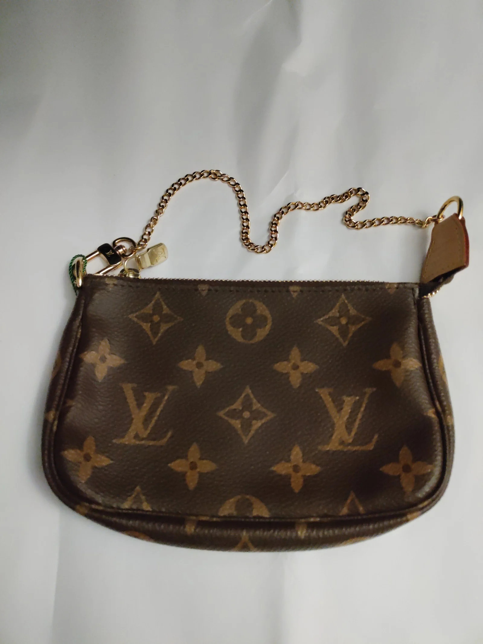 LOUIS VUITTON (SF5200) Mini Pochette Accessory Soir Monogram Pouch Chain Classic