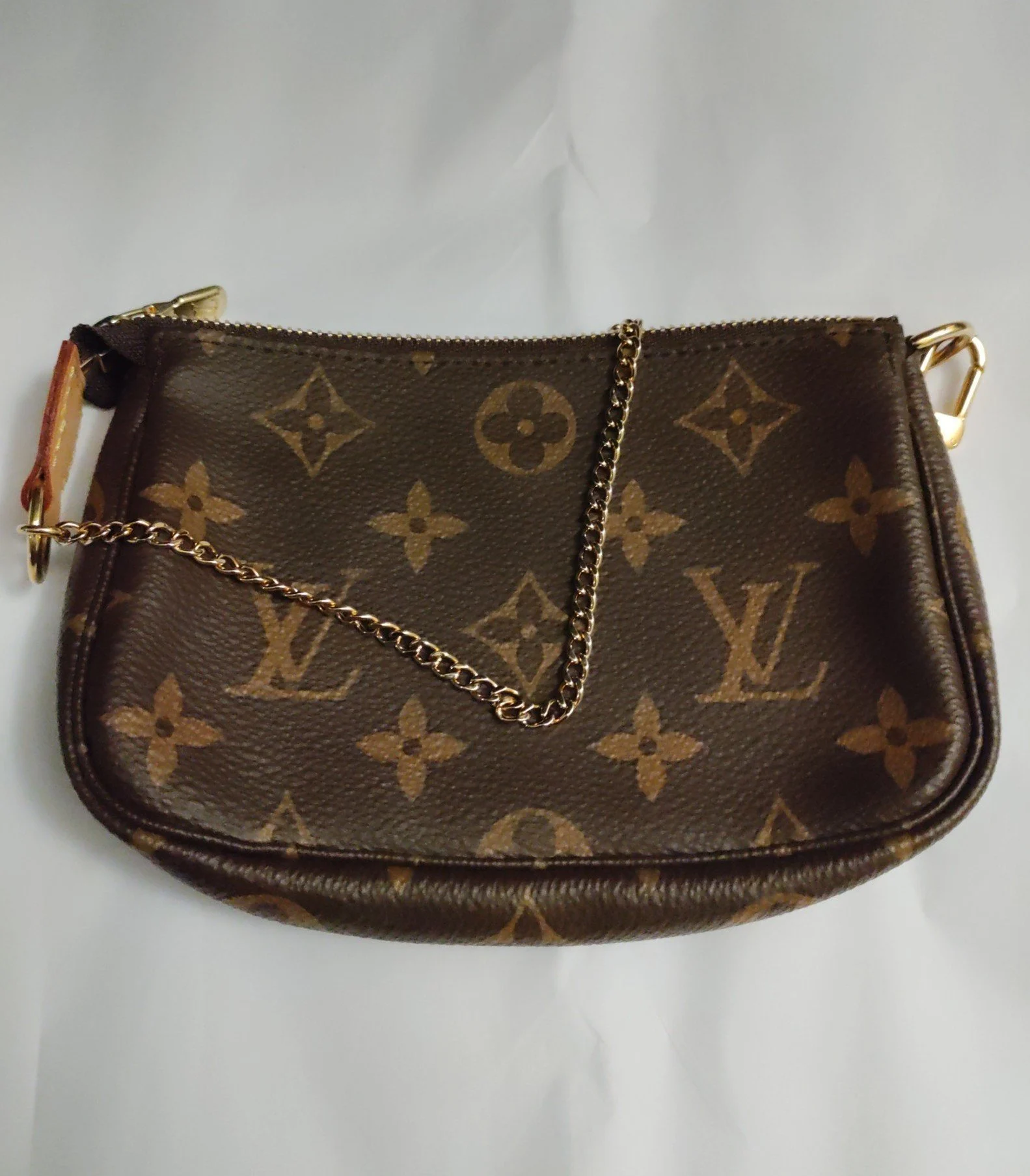 LOUIS VUITTON (SF5200) Mini Pochette Accessory Soir Monogram Pouch Chain Classic