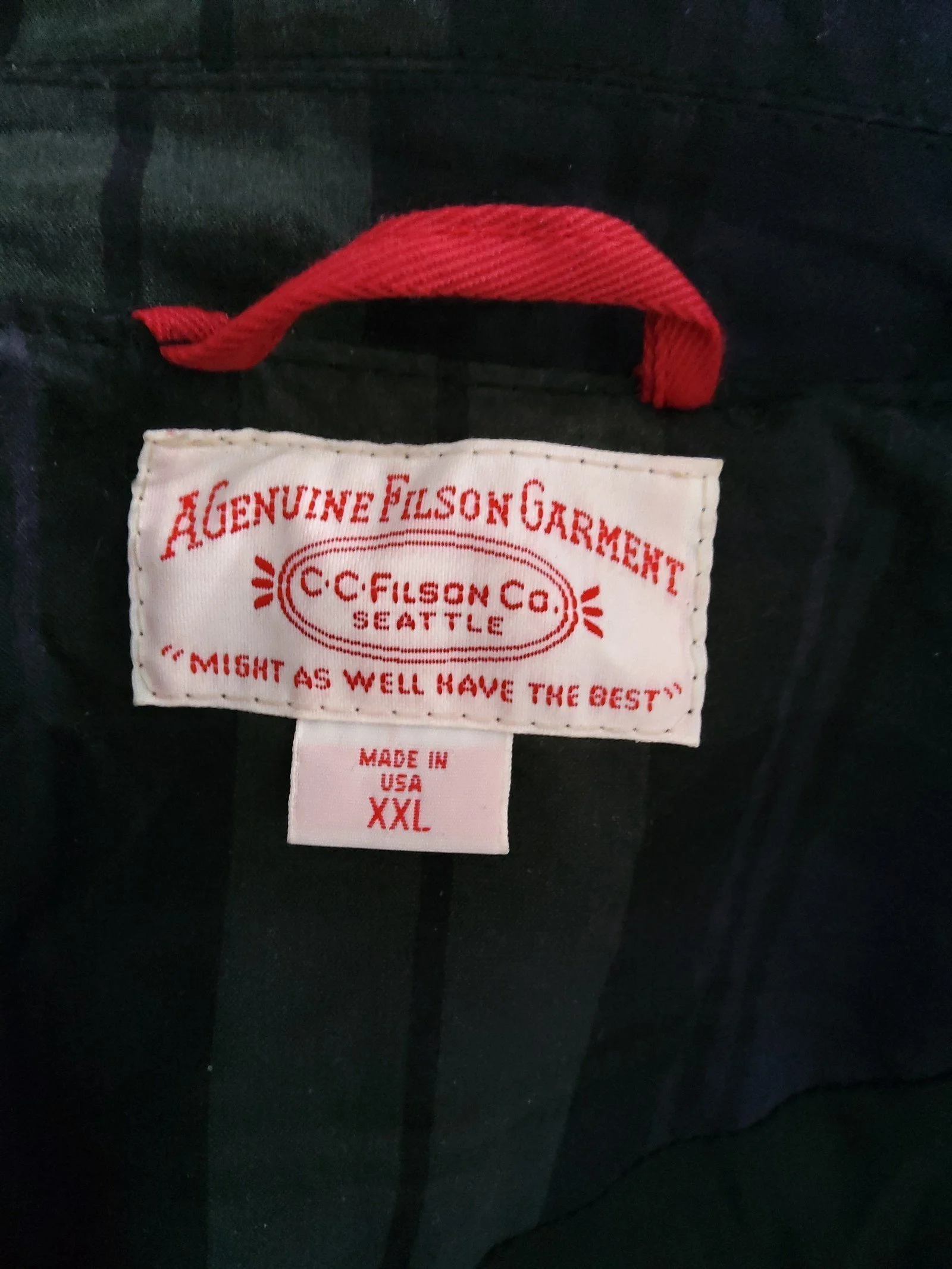 Filson waterproof hunting jacket