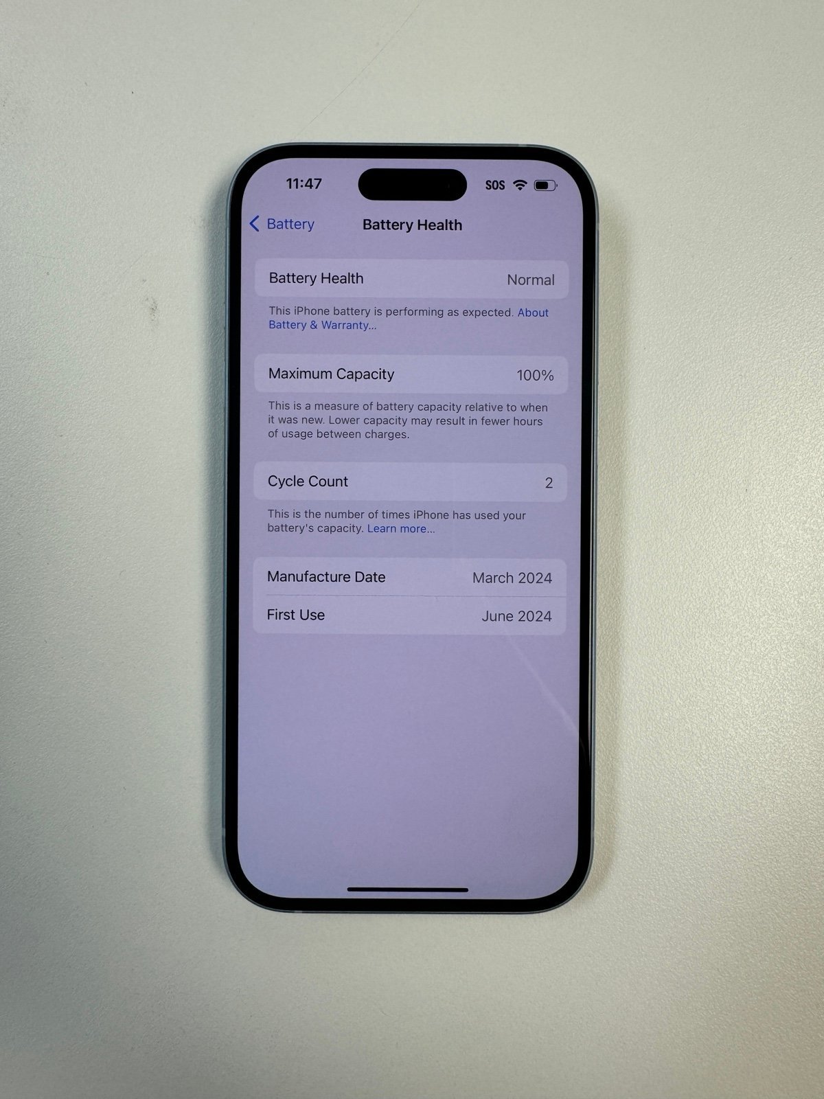 iPhone 15 Blue 128GB ATT & H2O like New with Apple Care til Jun 2025 9Y88