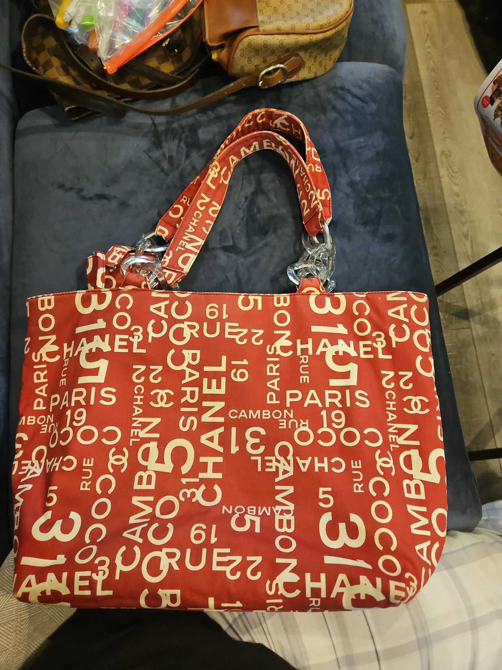 Chanel Cambon 31 Rue Printed CC Tote + Pouch COA