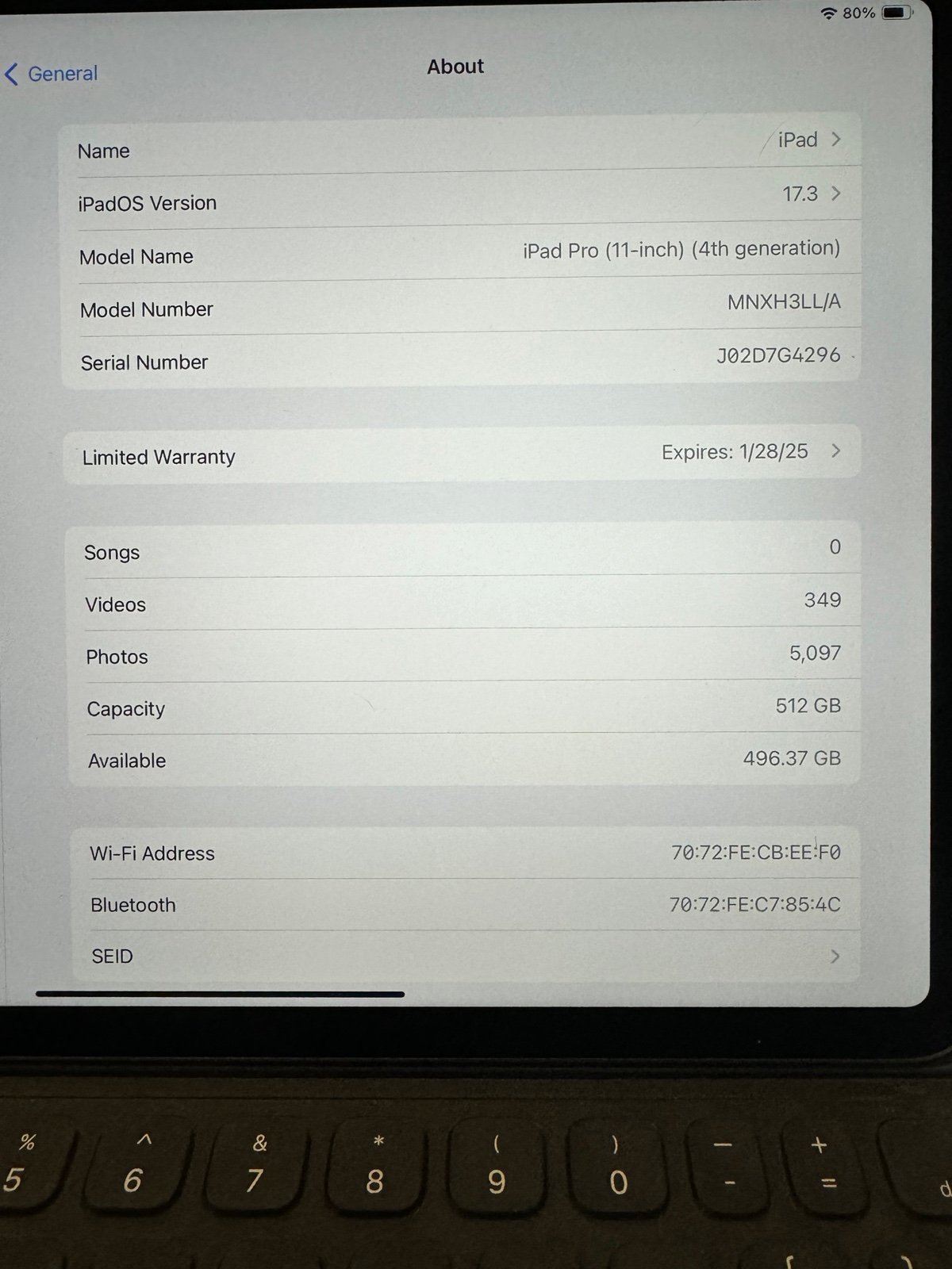 Apple iPad Pro 4th Generation 256GB 5B51