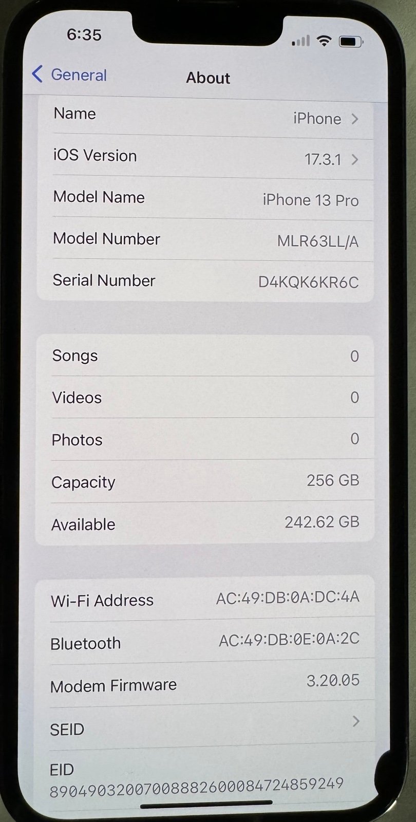 iPhone 13 Pro 256G (Unlocked) Graphite 2P66