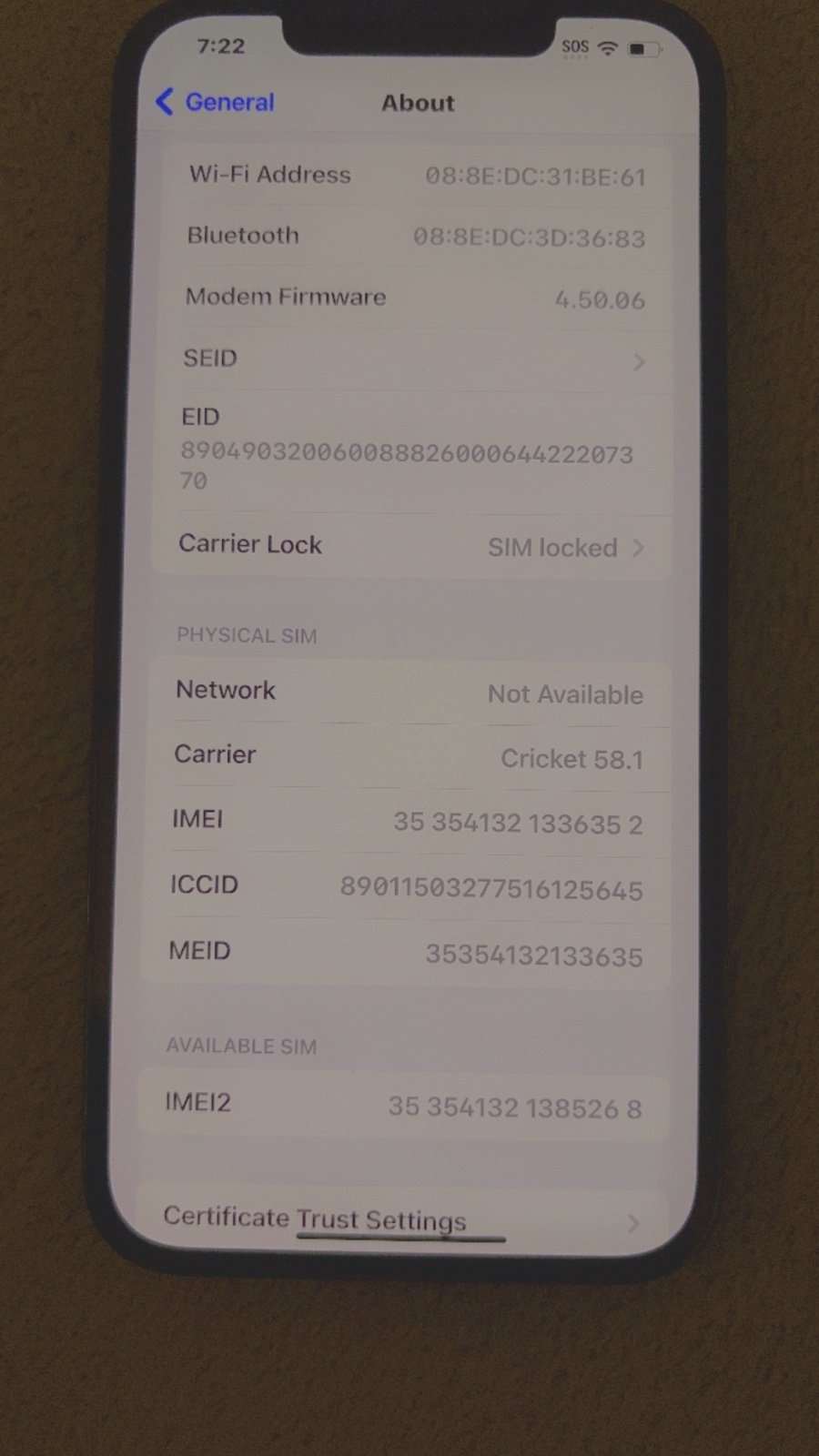 iPhone 12 Pro Max cricket 5T78