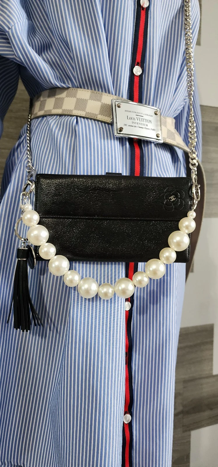 Chanel Camelia Leather Wallet WOC Crossbody