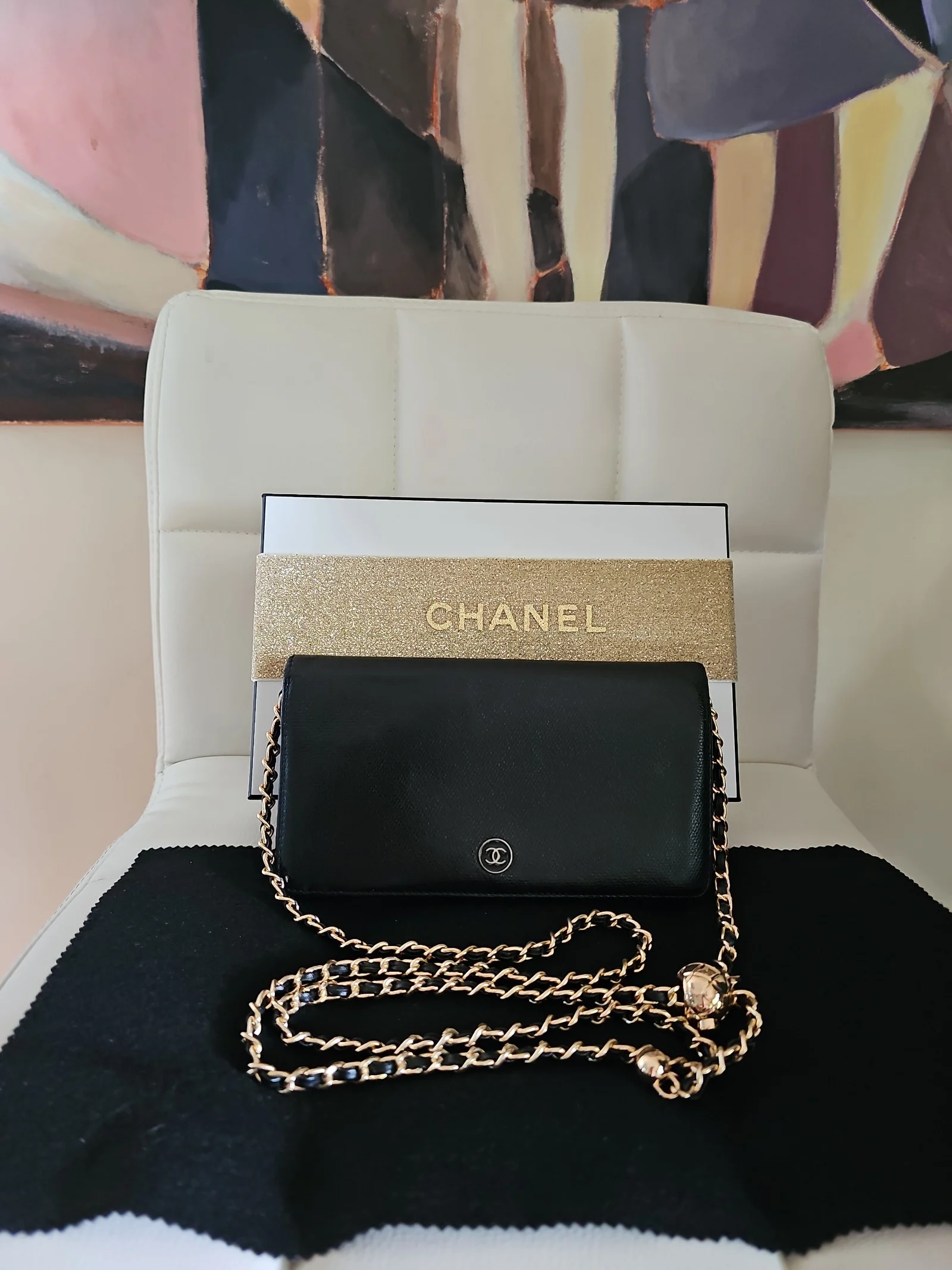 CHANEL Black Leather Wallet