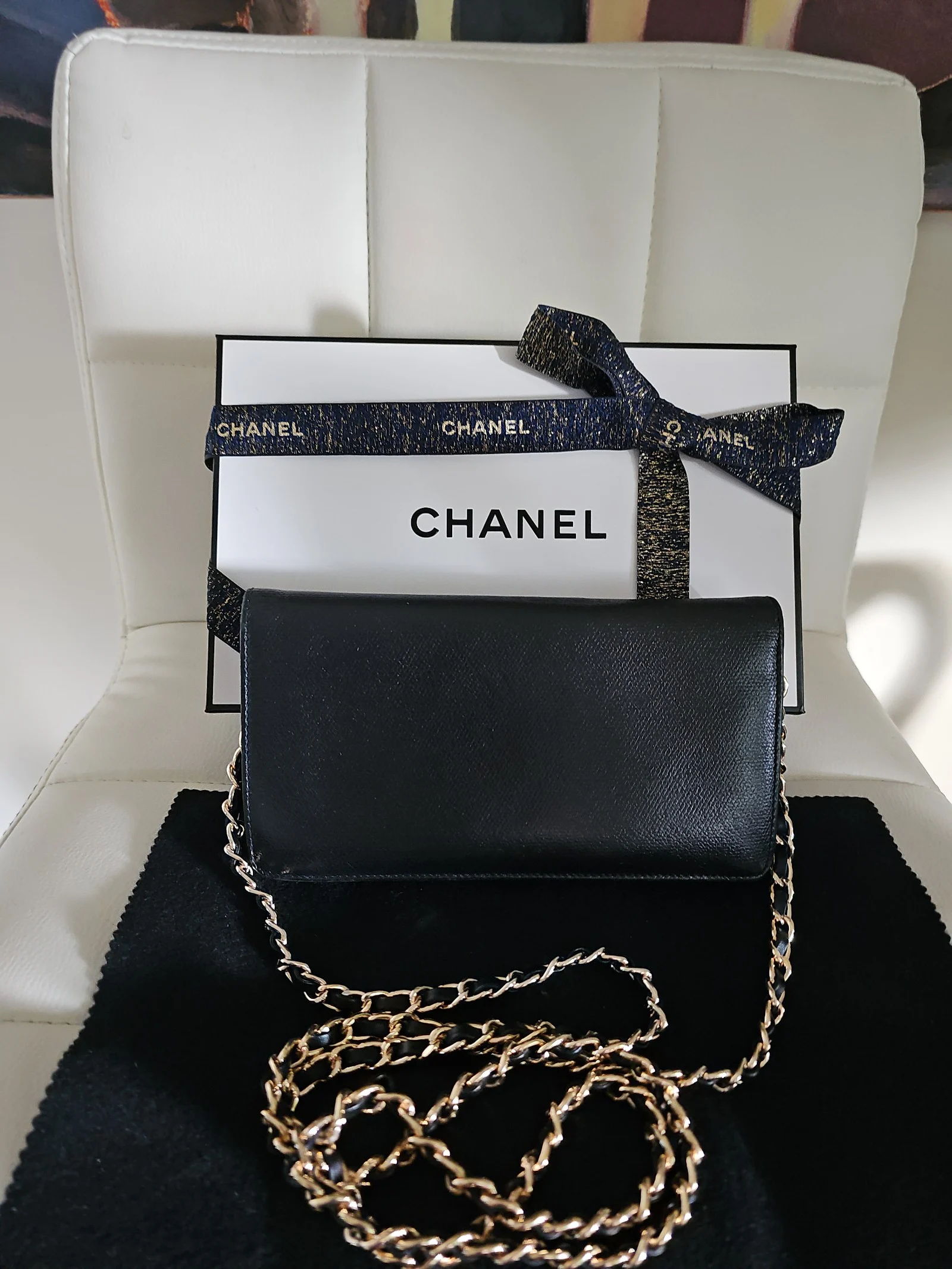 CHANEL Black Leather Wallet