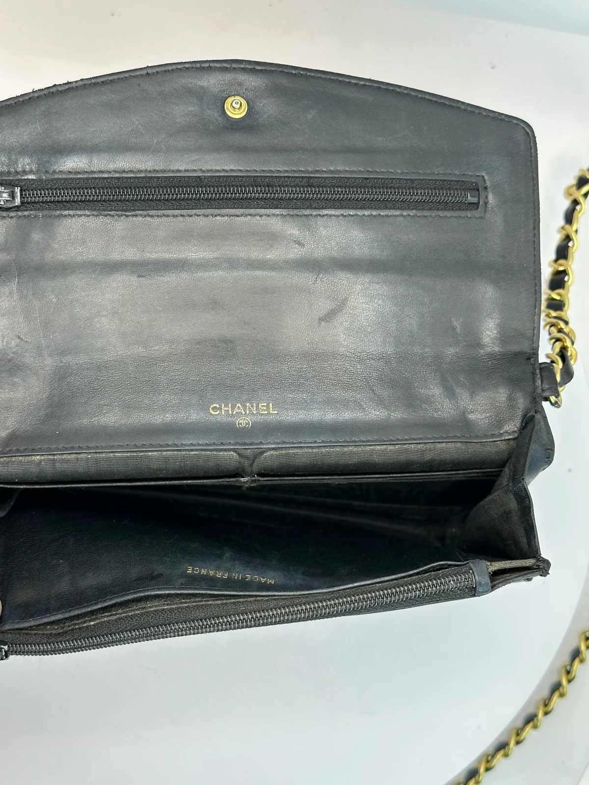 Chanel black caviar flap WOC