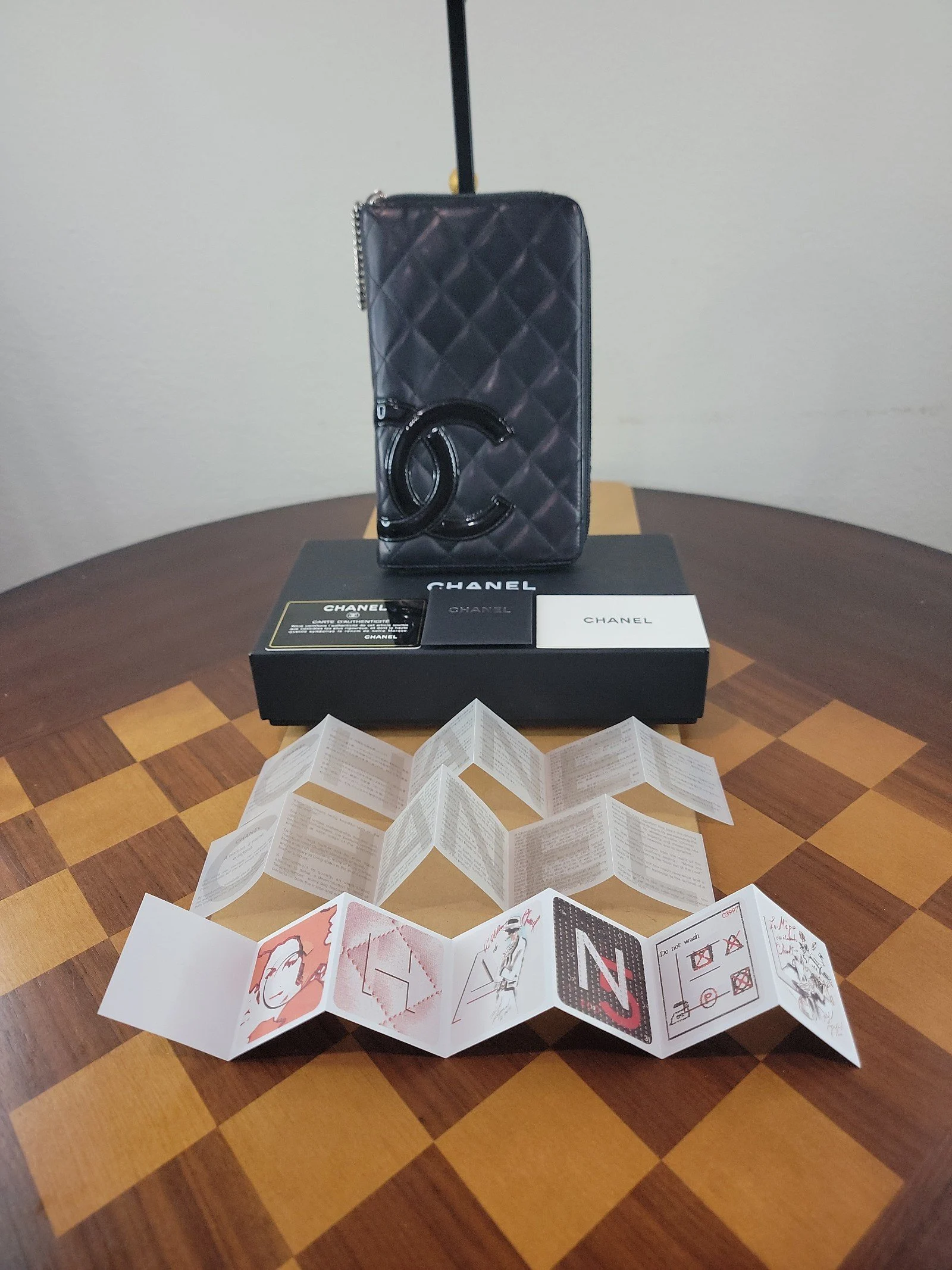 CHANEL cambon line quilted zip-around organizer (complete)