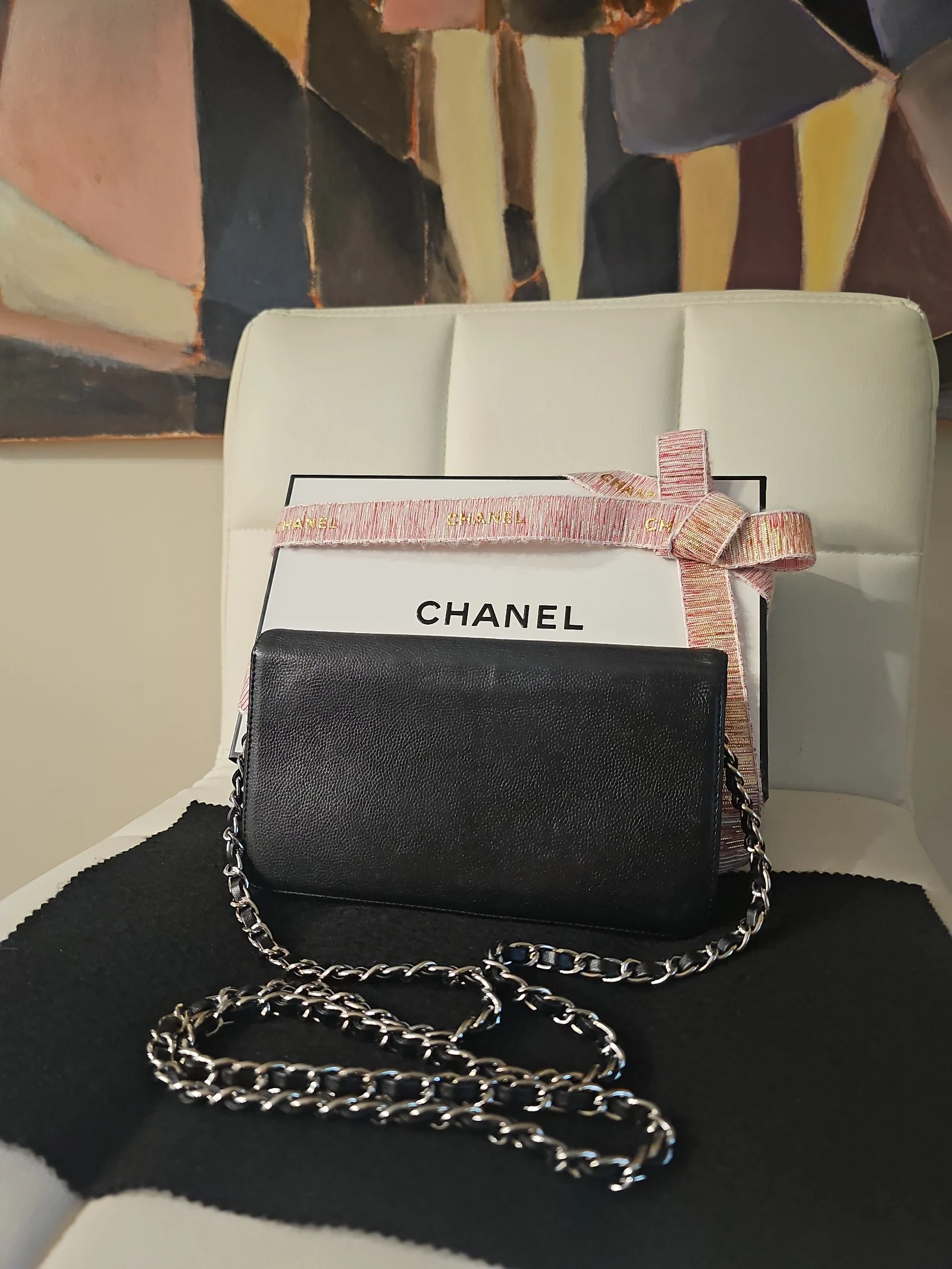 CHANEL Black Leather Wallet
