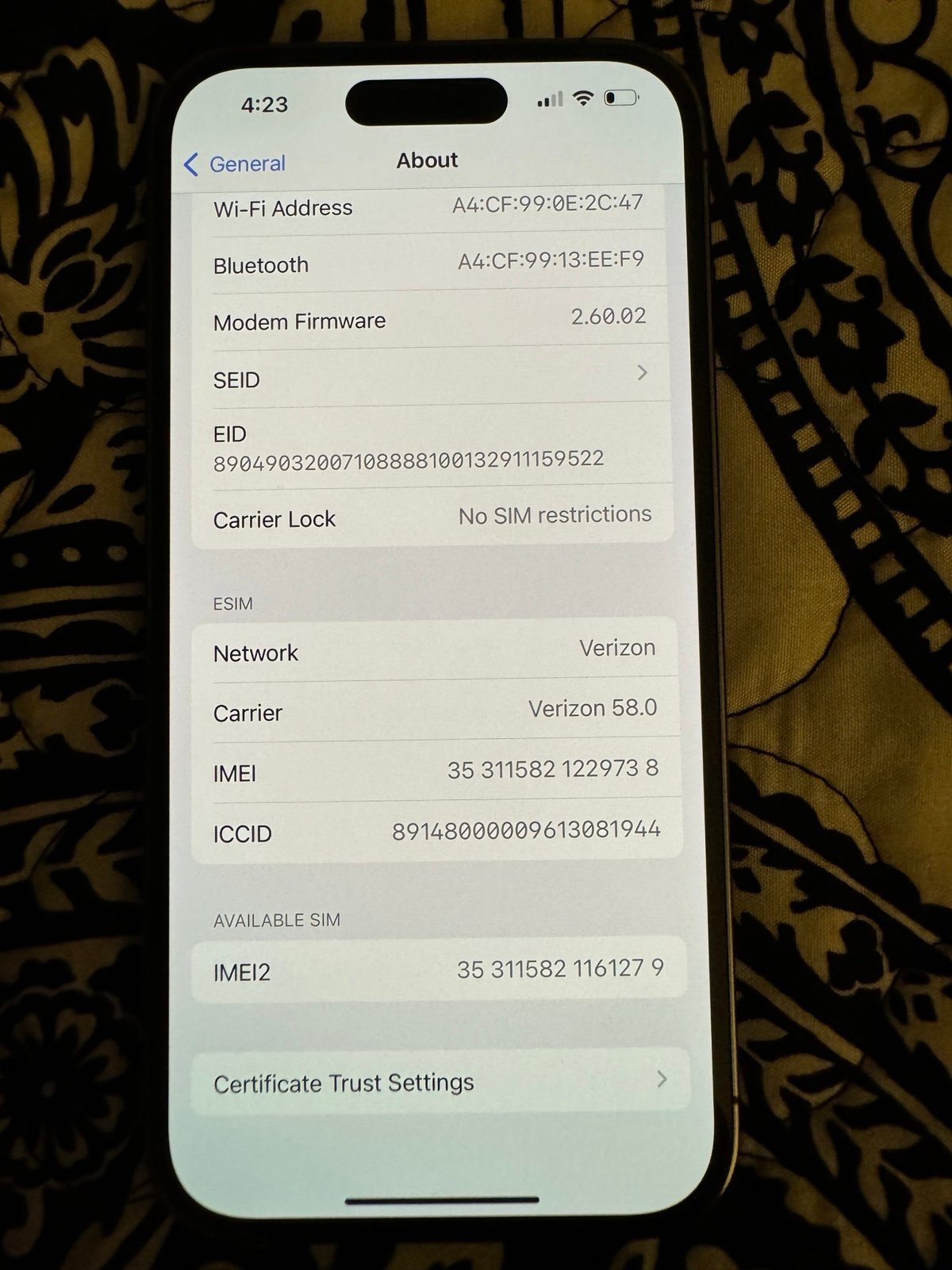 iPhone 14 Pro Deep Purple 256 GB 6N56