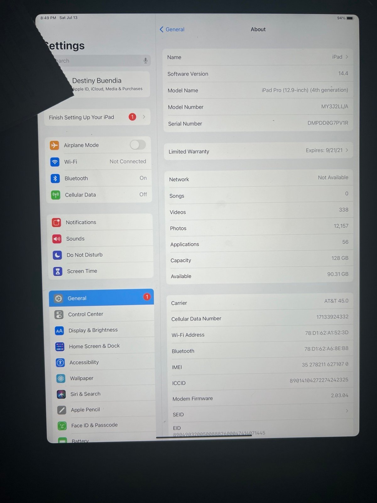 Apple iPad Pro (12.9-inch) (4th generation) 2S62