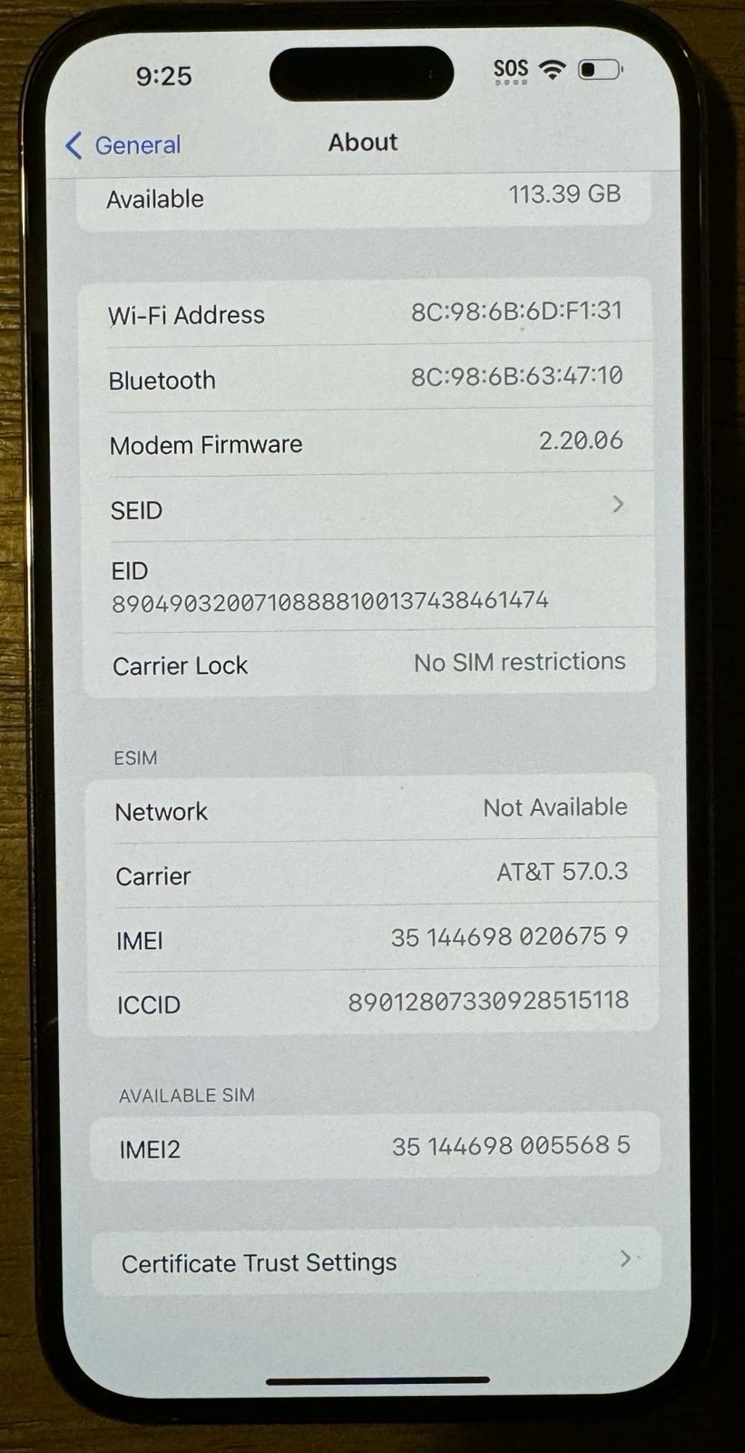 iPhone 14 Pro Max 1N62