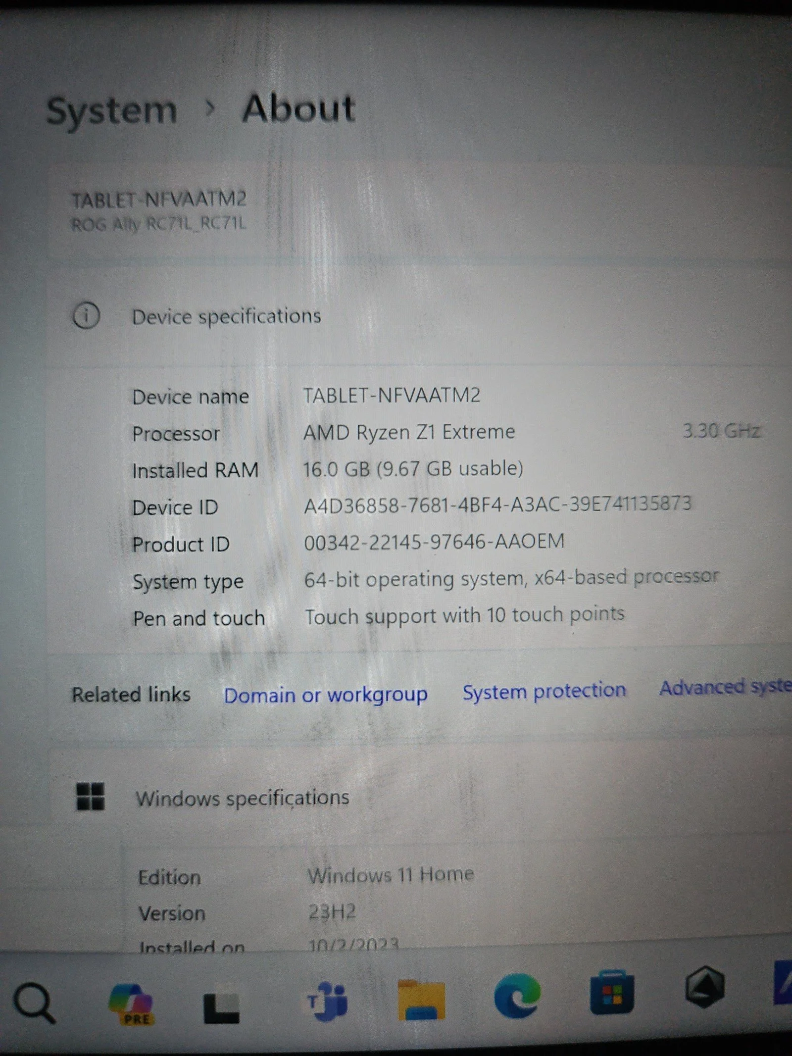 ASUS rog ally z1 extreme 512GB 8P59