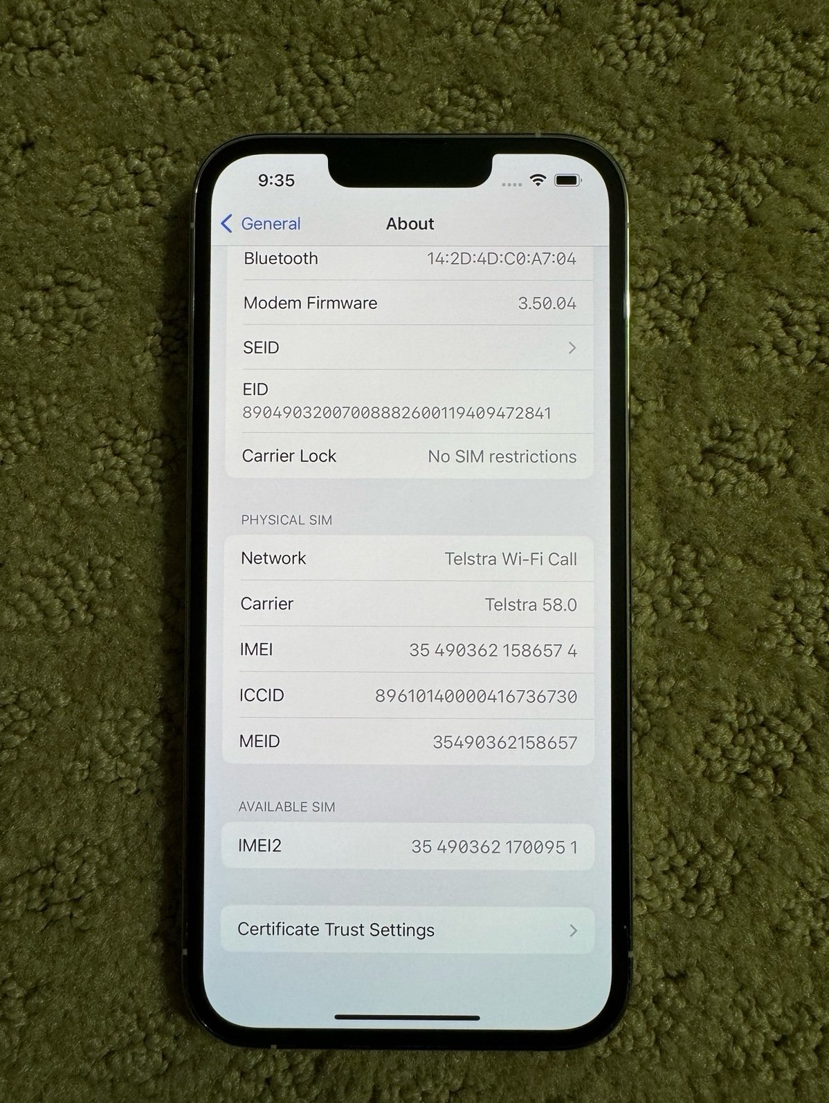 iPhone 13 Pro 256 GB Unlocked Silver 1Z85