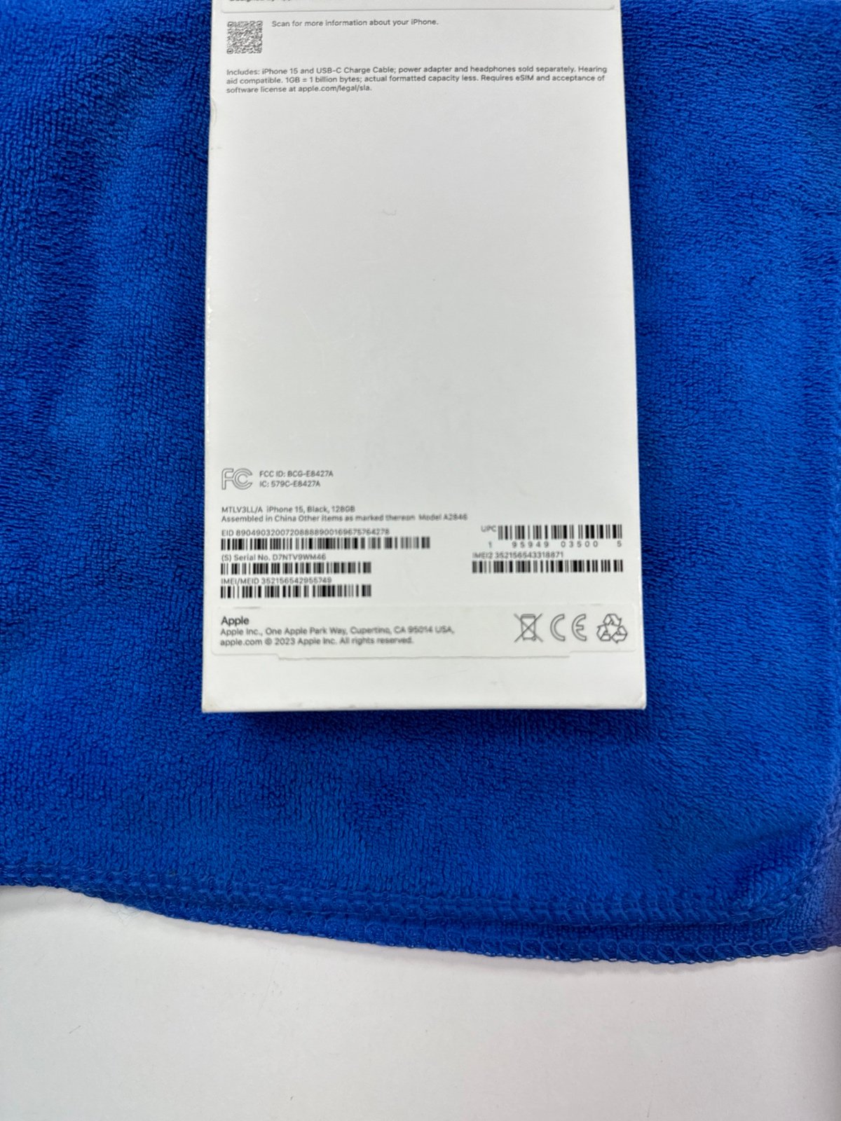 Iphone 15 Cricket 128GB 5G Black New 1R58