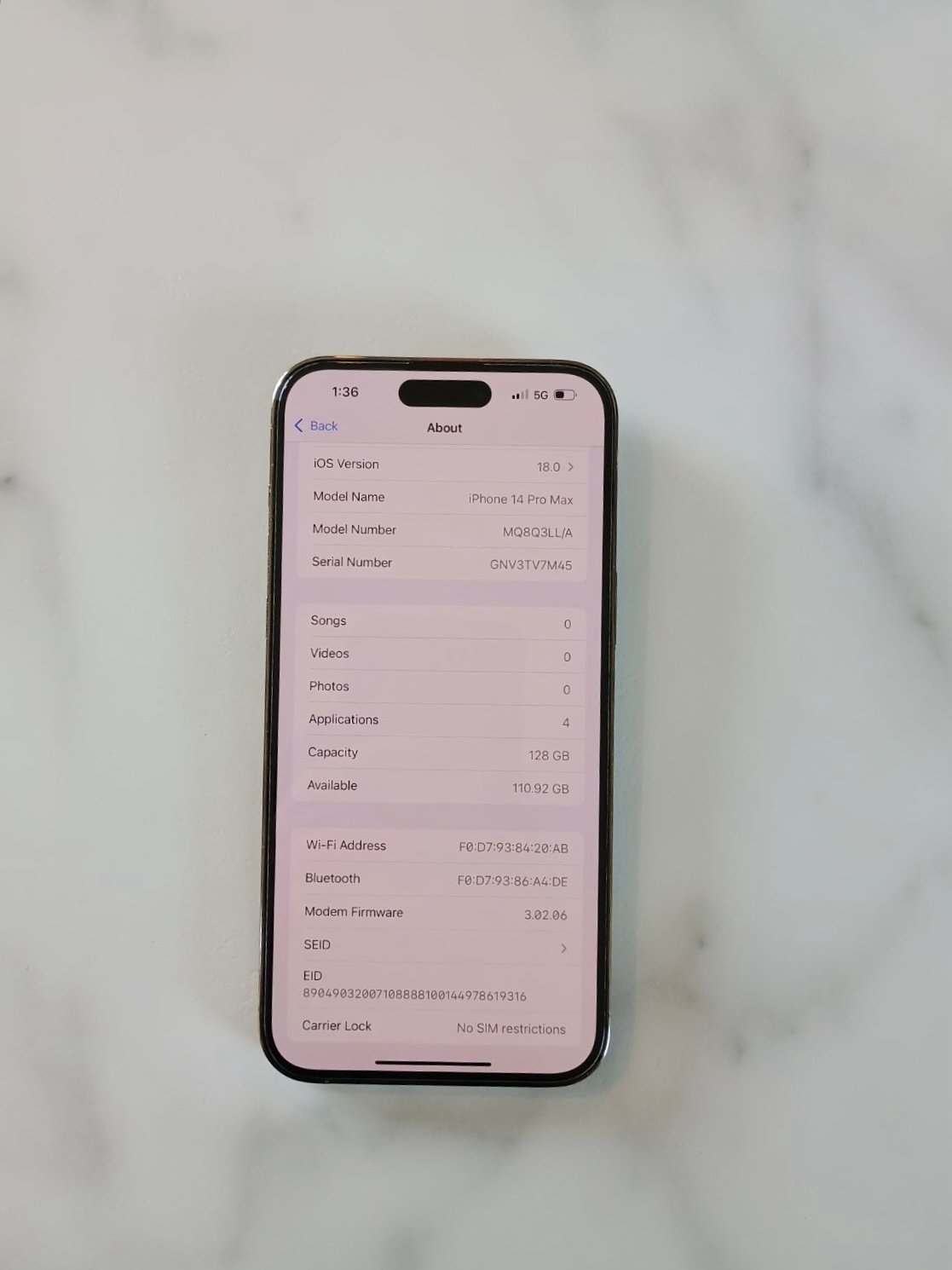 Apple iPhone 14 Pro Max 128 GB *Like New* 8G22