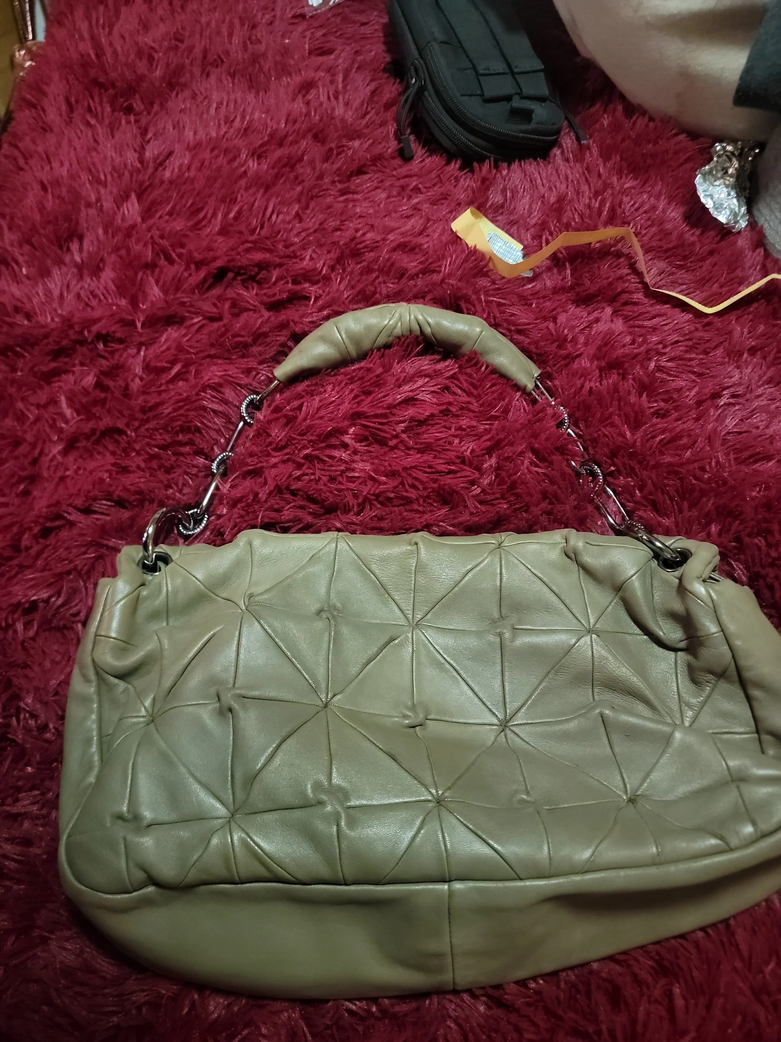 Chanel single flap quilted lambskin shoulder bag