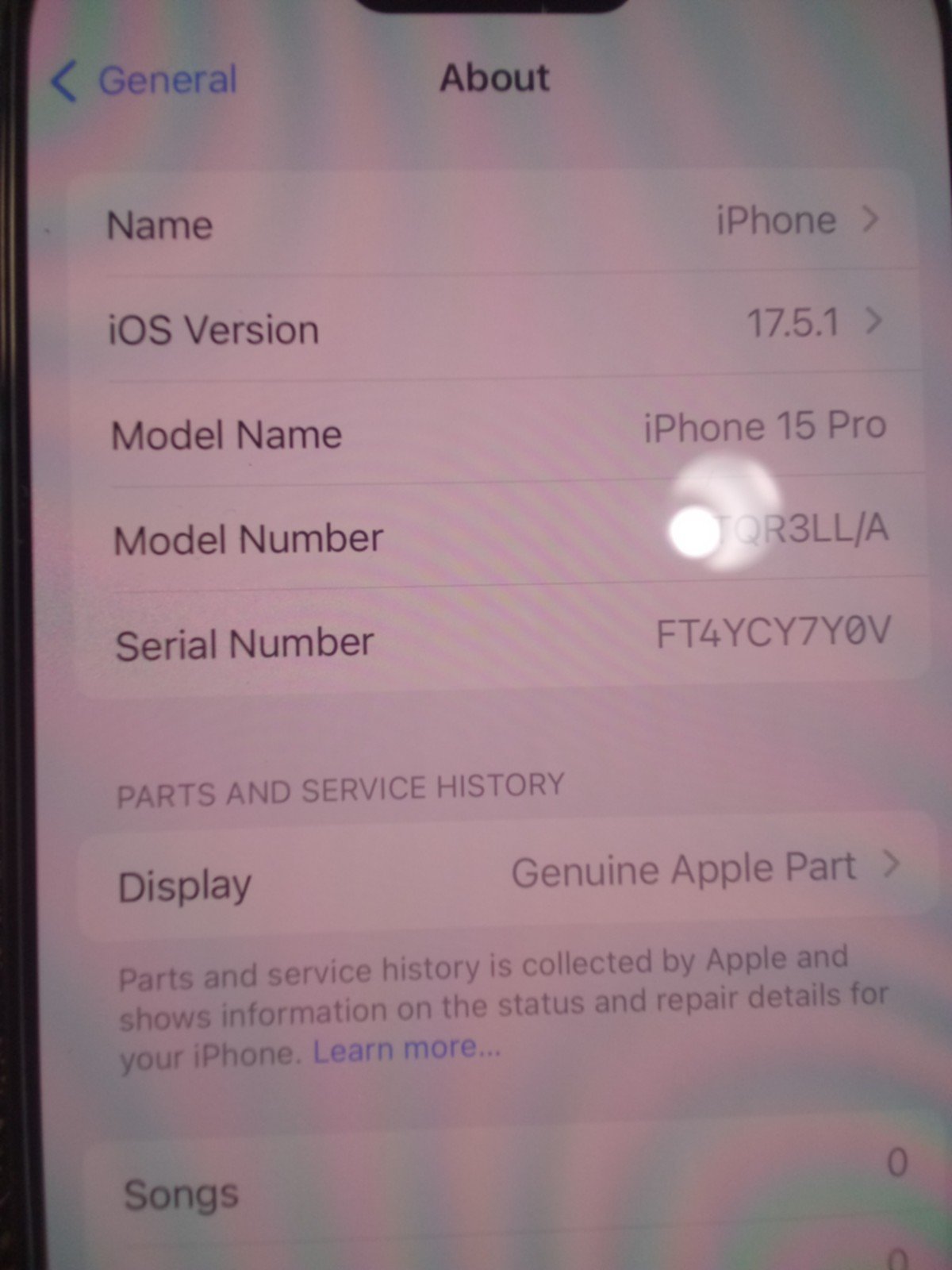 iPhone 15 Pro 256 GB BLK Unlocked 5V11