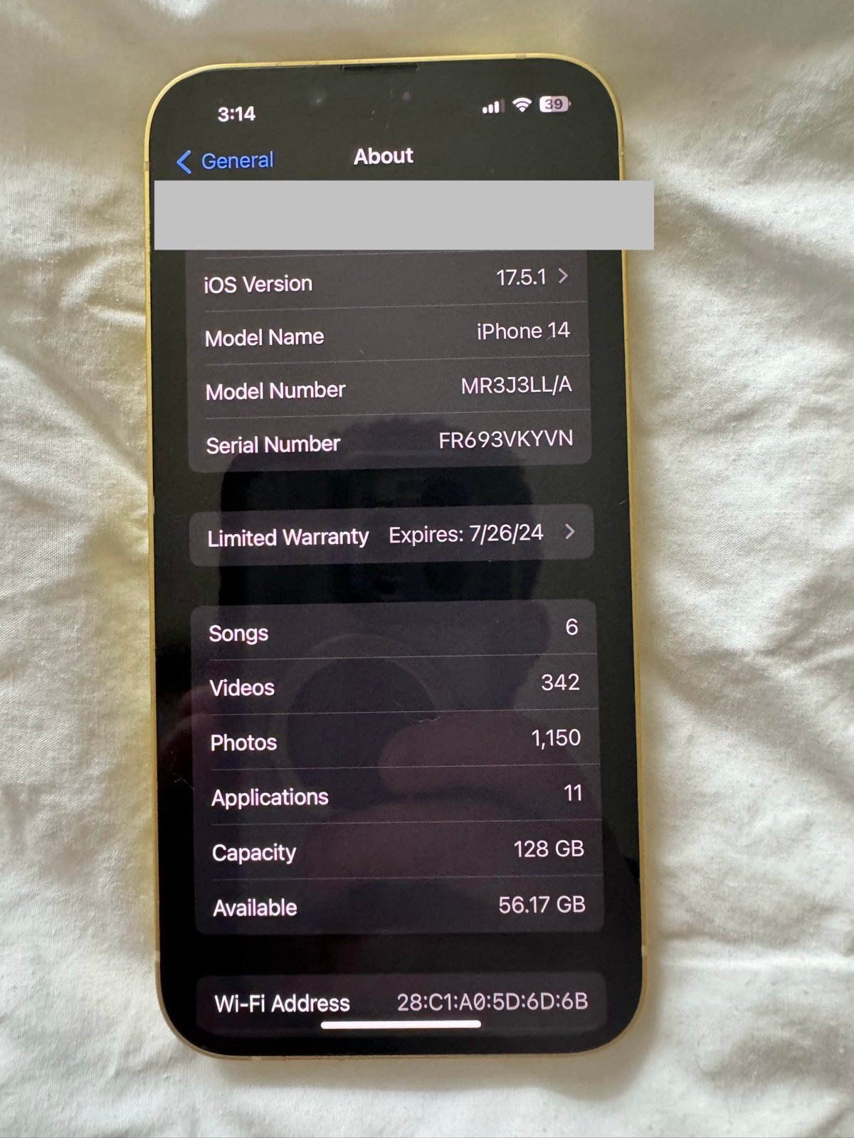 iPhone 14 128GB | Unlocked | Yellow 7K31