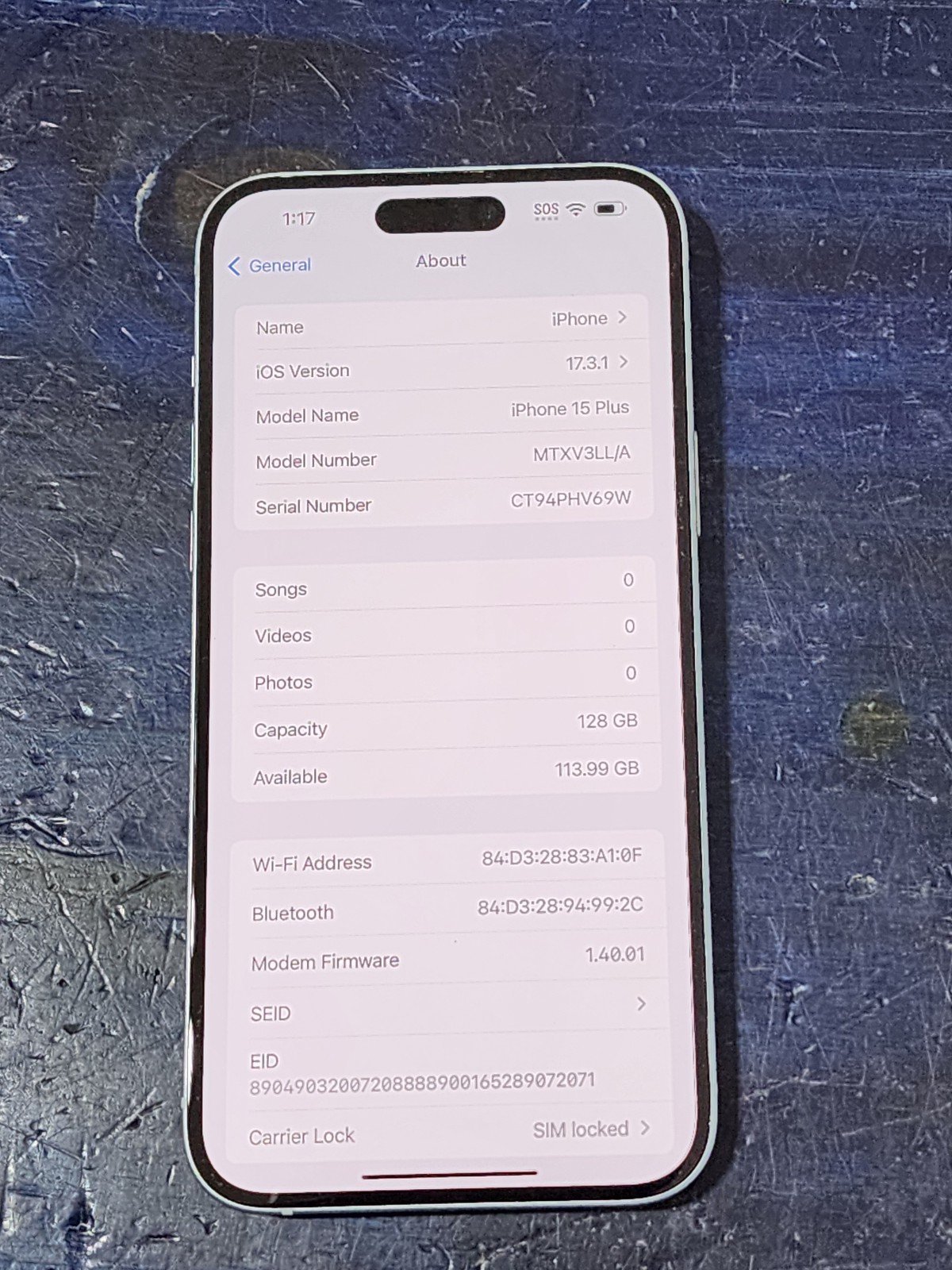 Apple iPhone 15 Plus 128GB WHITE AT&T | *FOR PARTS/REPAIR* 6T58