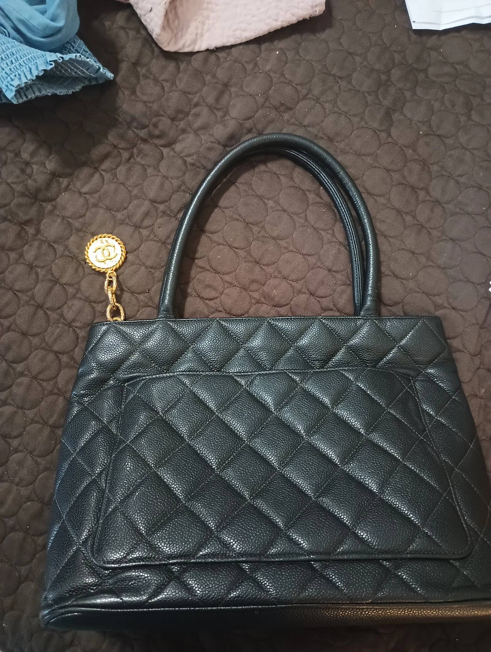 Chanel Caviar Skin Medallion Tote