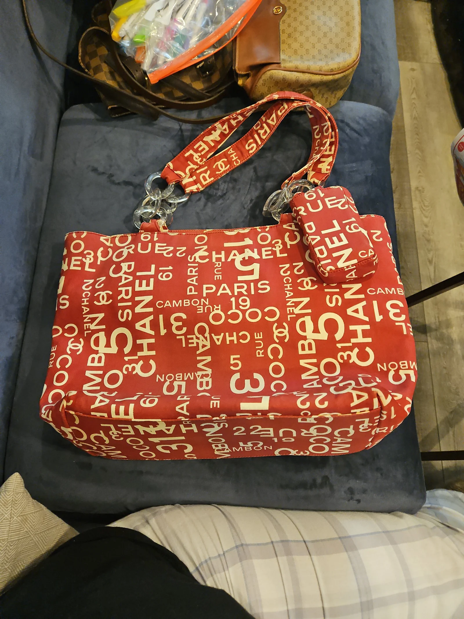 Chanel Cambon 31 Rue Printed CC Tote + Pouch COA