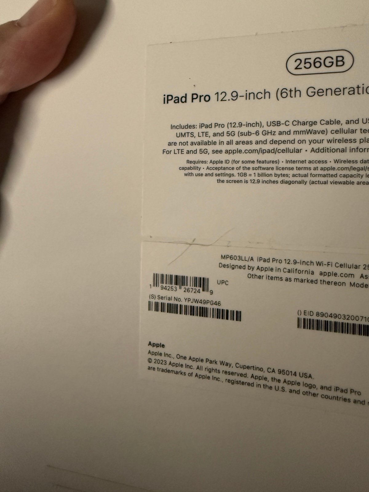 iPad Pro 12.9 6th Generation WiFi + Cellular - Unlocked 6L78