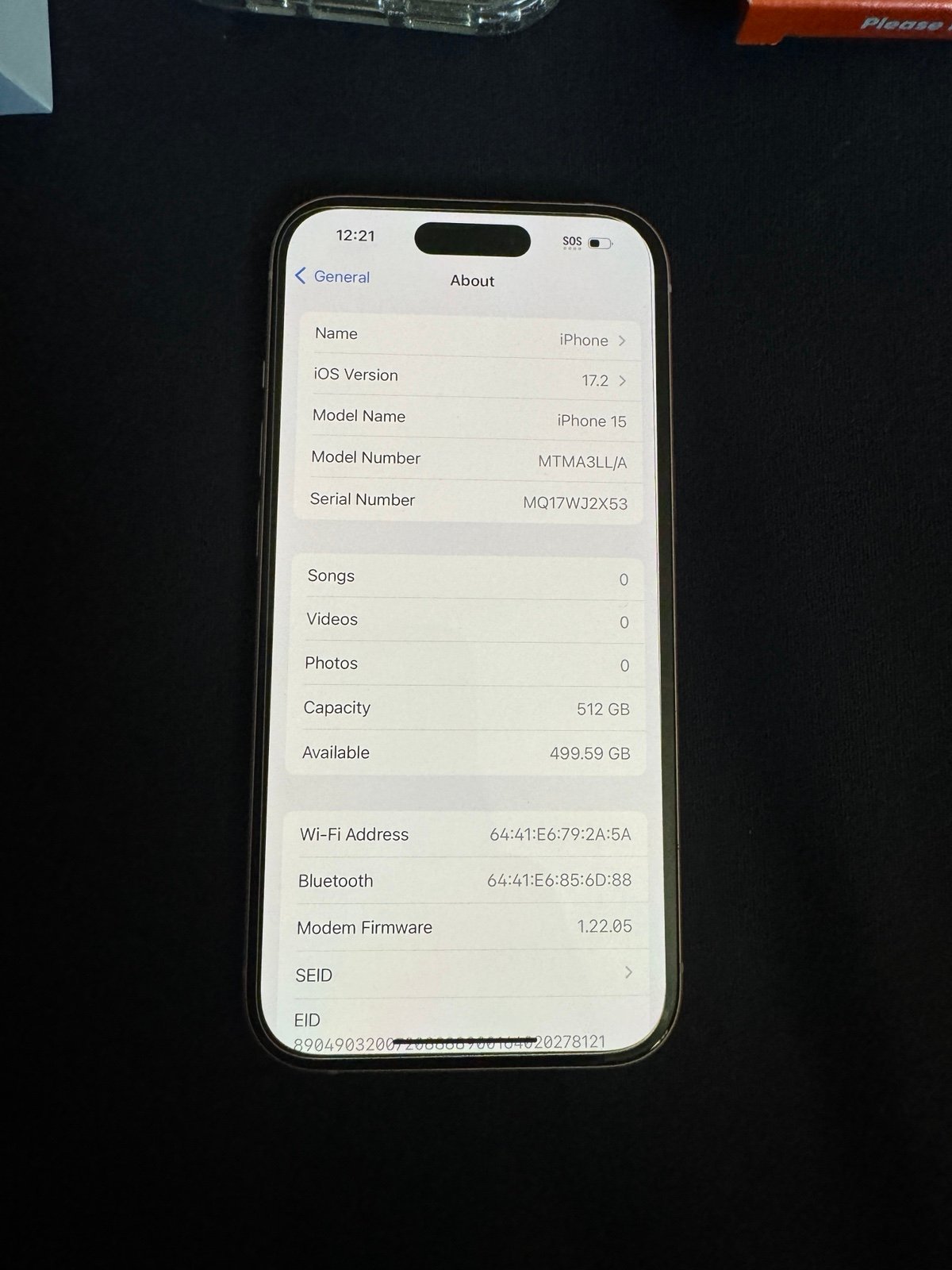 Apple iPhone 15 New Open Box Comes with everything 7L78