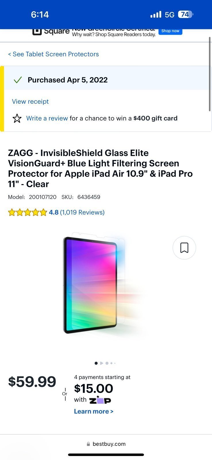 SOLD - Apple iPad Air 5th Generation 64 GB in Purple