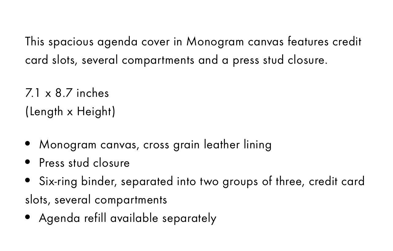 Louis Vuitton LARGE Agenda