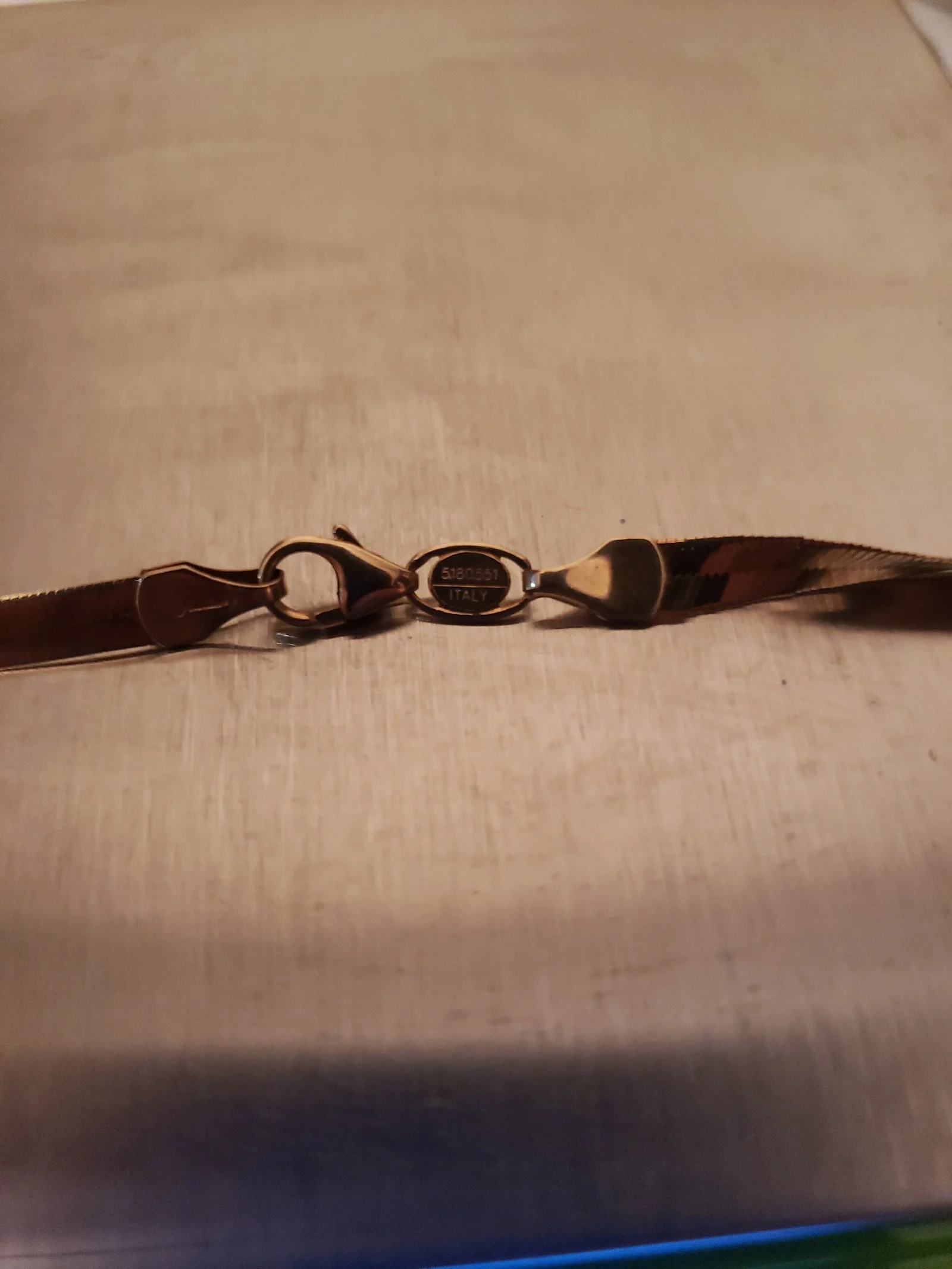 14k yellow gold herringbone necklace