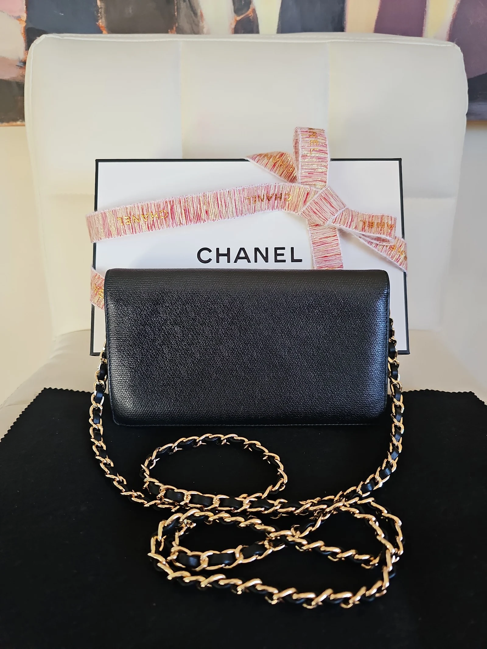 CHANEL Black Leather Wallet