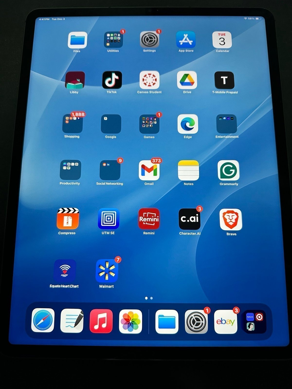 IPad Pro 5th Gen 12.9in/M1/1TB/Wi-Fi+5G/Pencil/Smart Folio/case 6S56