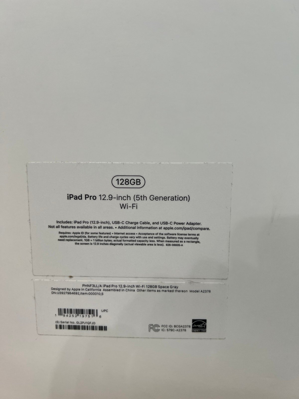 Like New iPad Pro- 12.9” 5th Generation 128GB 6E25