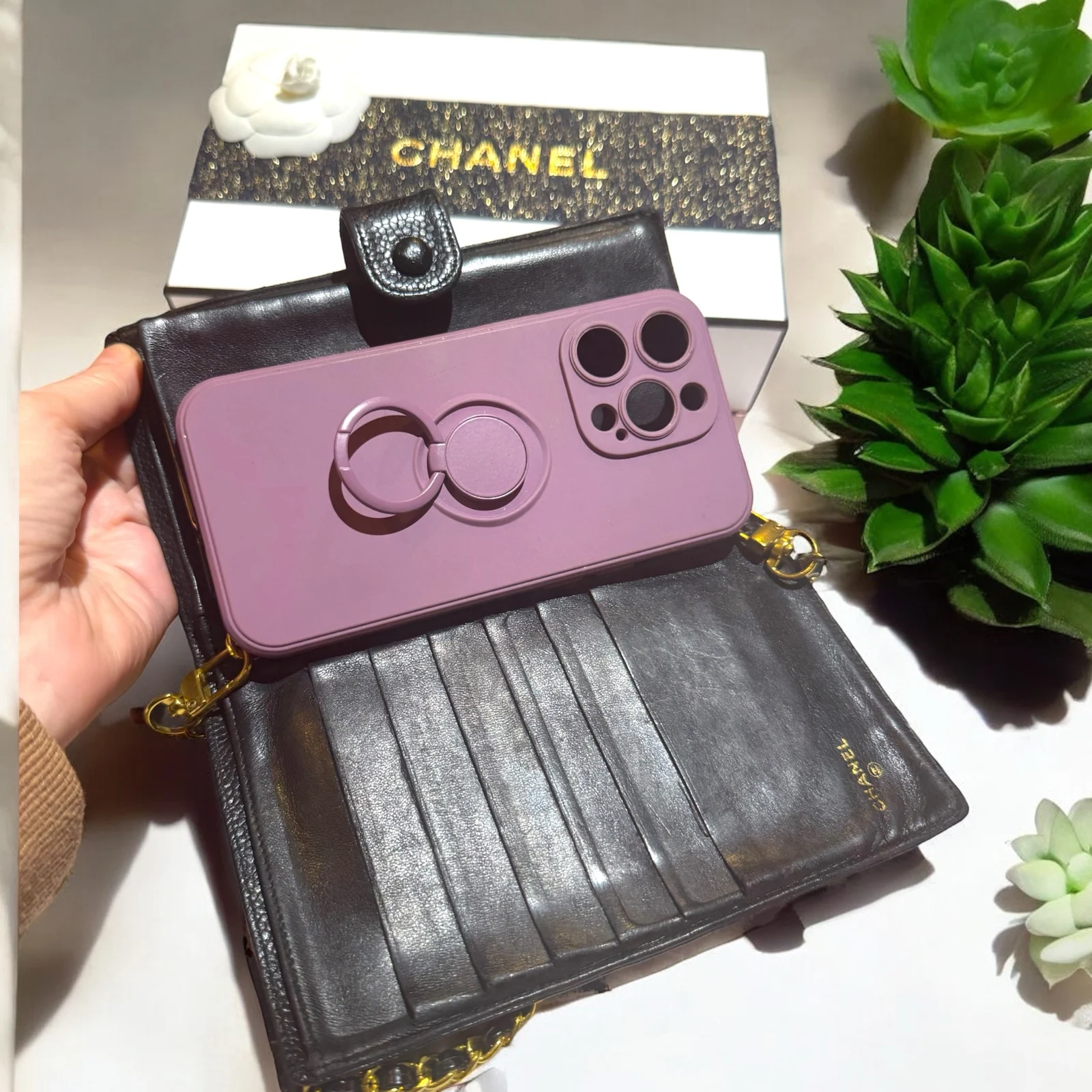 ✅Authentic Chanel CC Caviar Wallet Black