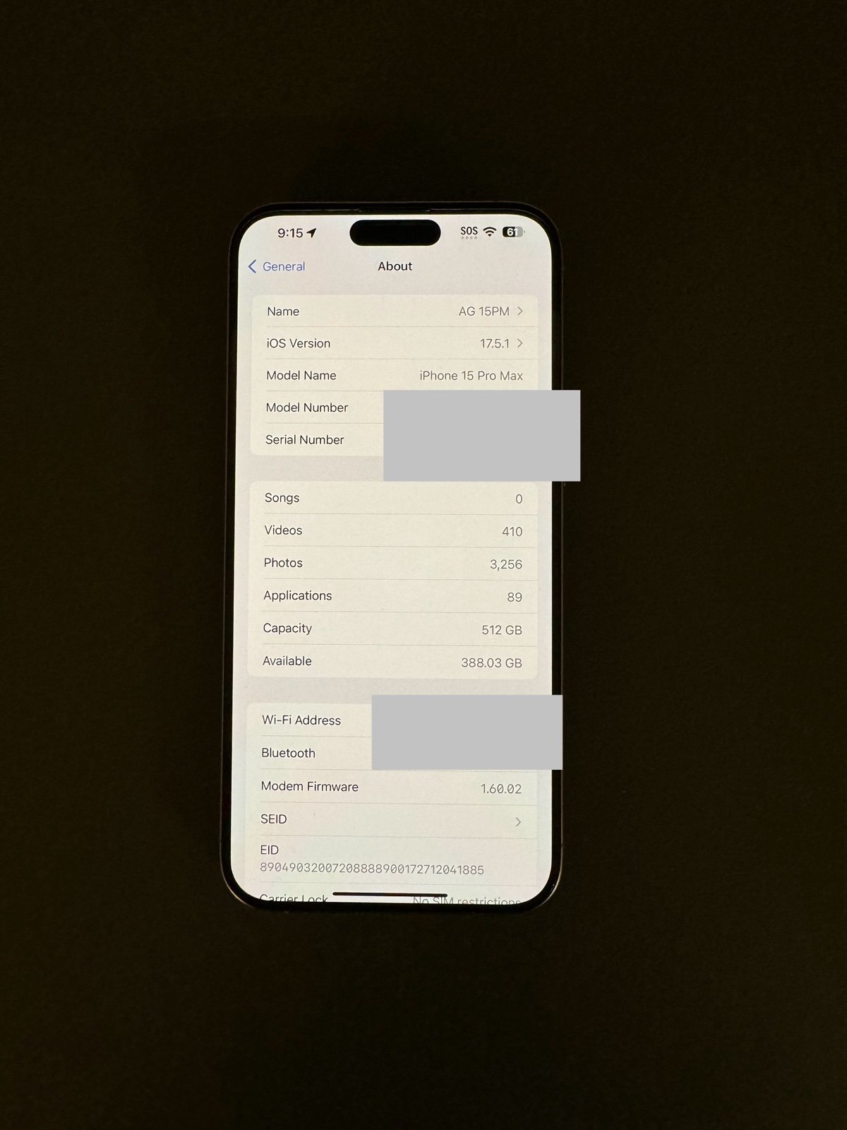 iPhone 15 Pro Max 512GB Unlocked 6W79