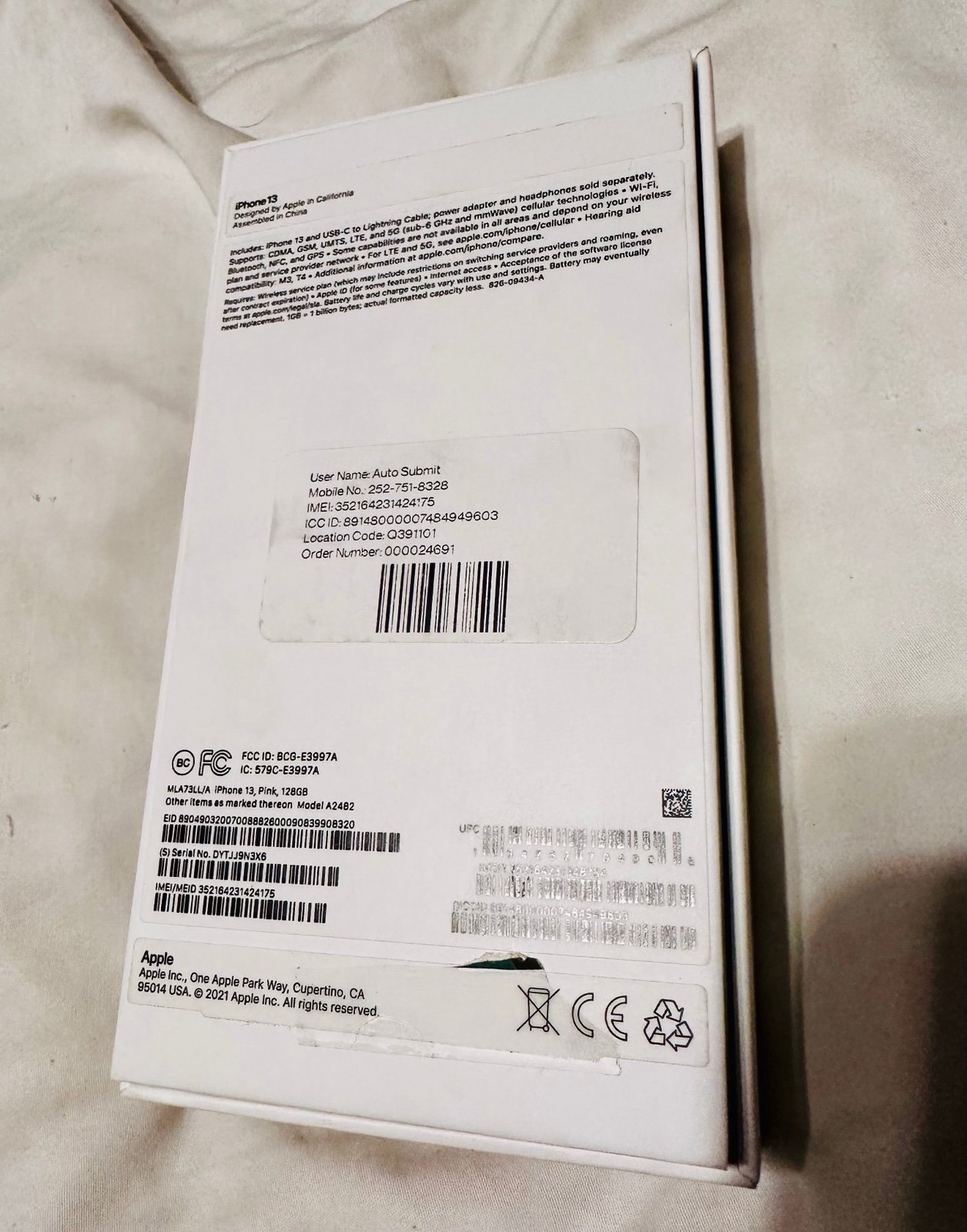 Apple iPhone 13 128 GB in Pink - Unlocked 8F76