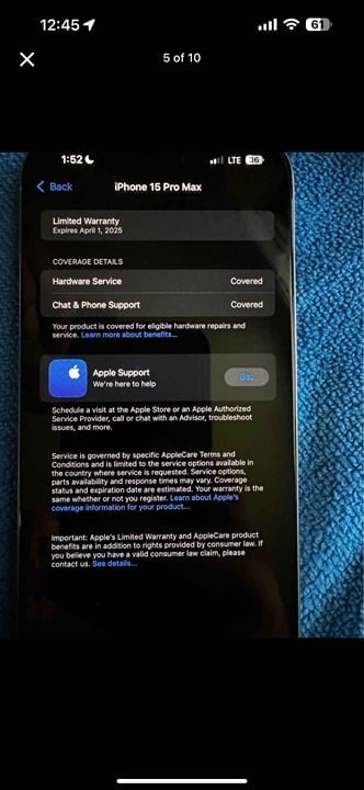 Apple iPhone 15 Pro Max - 256gb - Spectrum Network- Pristine Condition 5D81