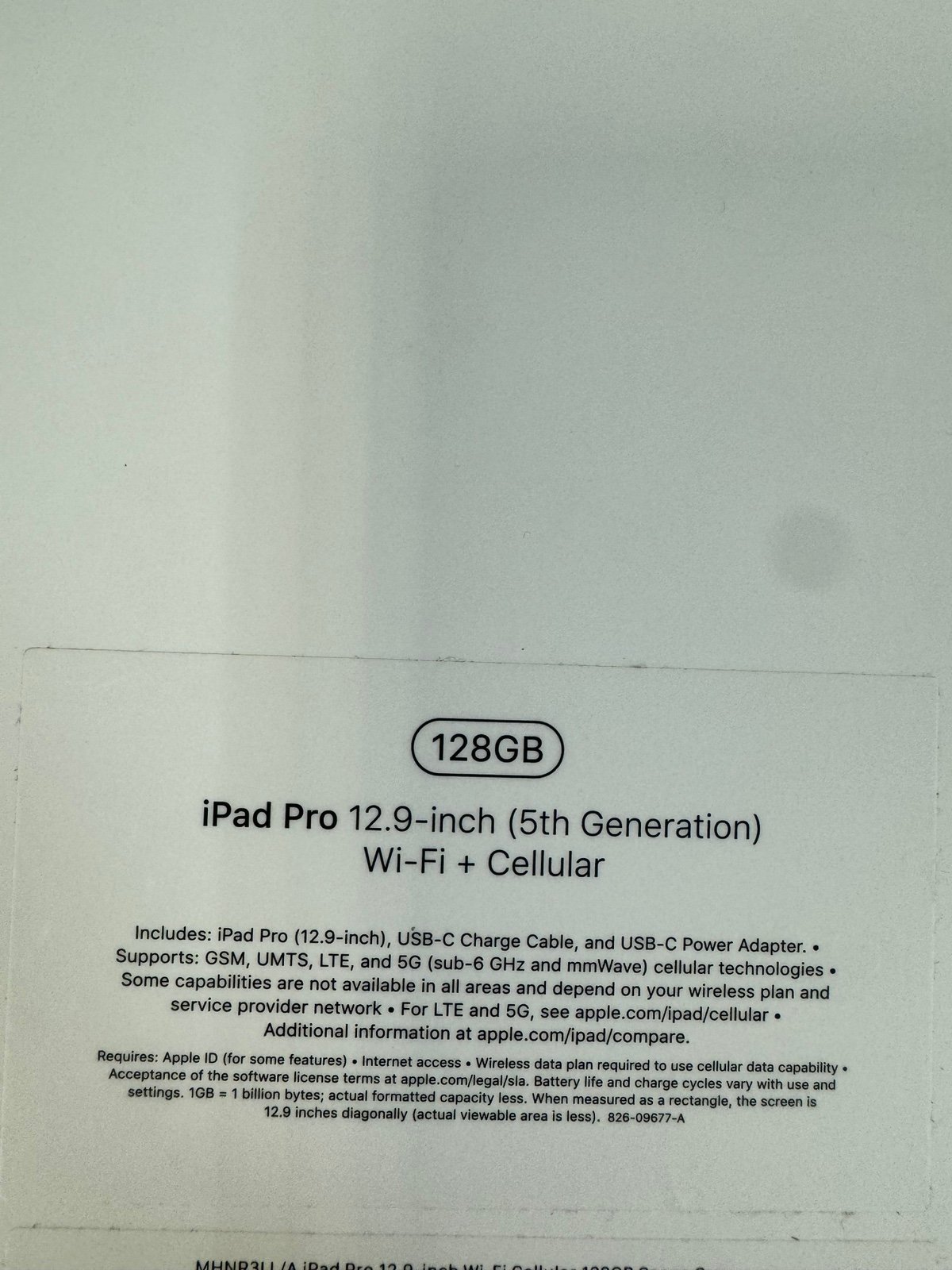 Apple IPad Pro 12.9” 5th Generation 128GB wifi+cellular (Space Gray) 2Q85