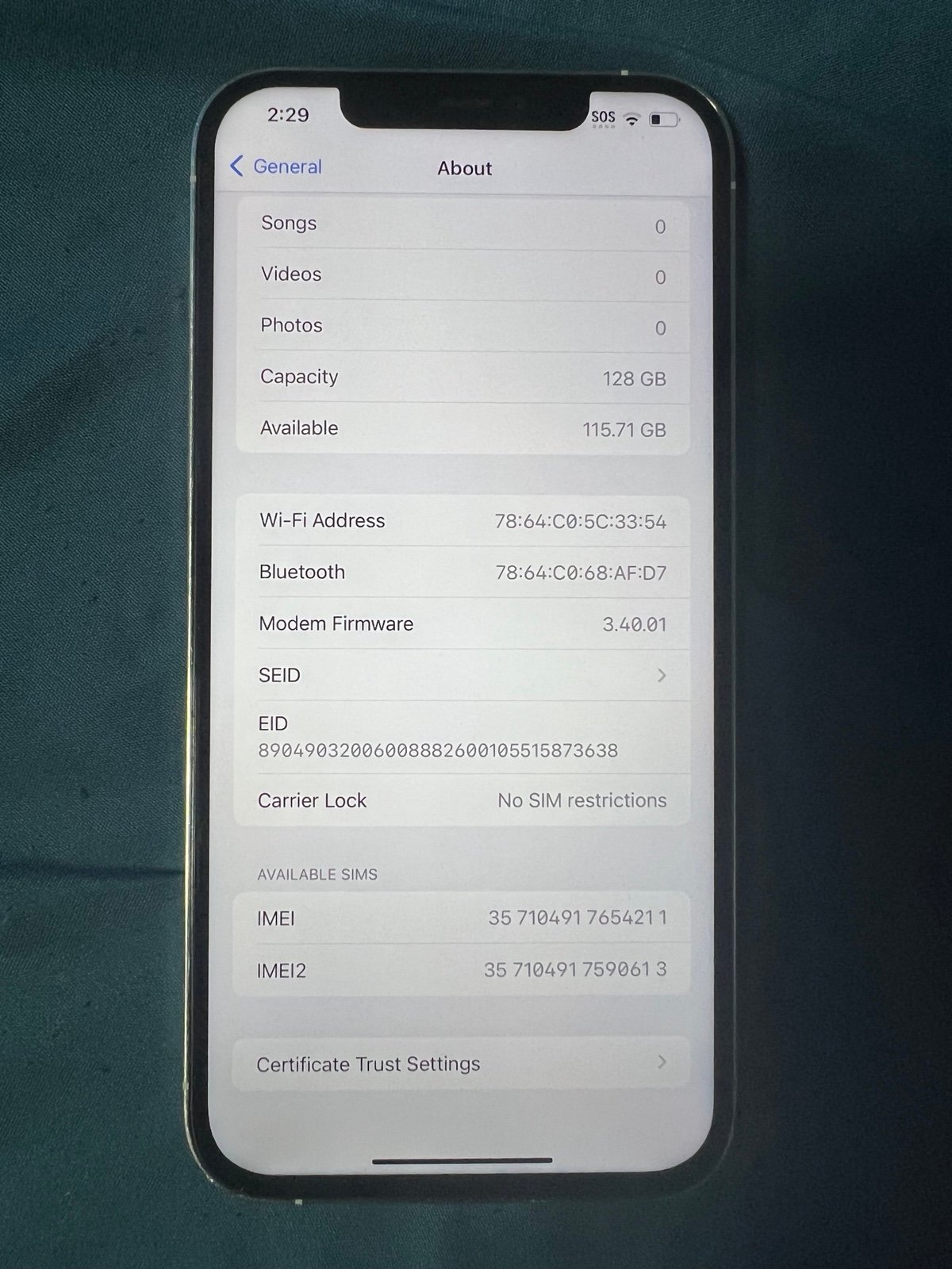 Apple iPhone 12 Pro Max 128 GB in Silver Unlocked 1B15