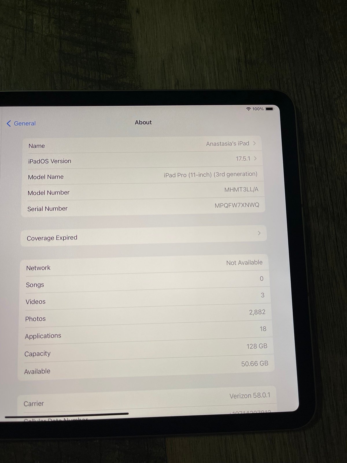 Apple iPad Pro 11-inch 3rd Gen 128 GB Wifi & Cellular w/ Pencil 5E83