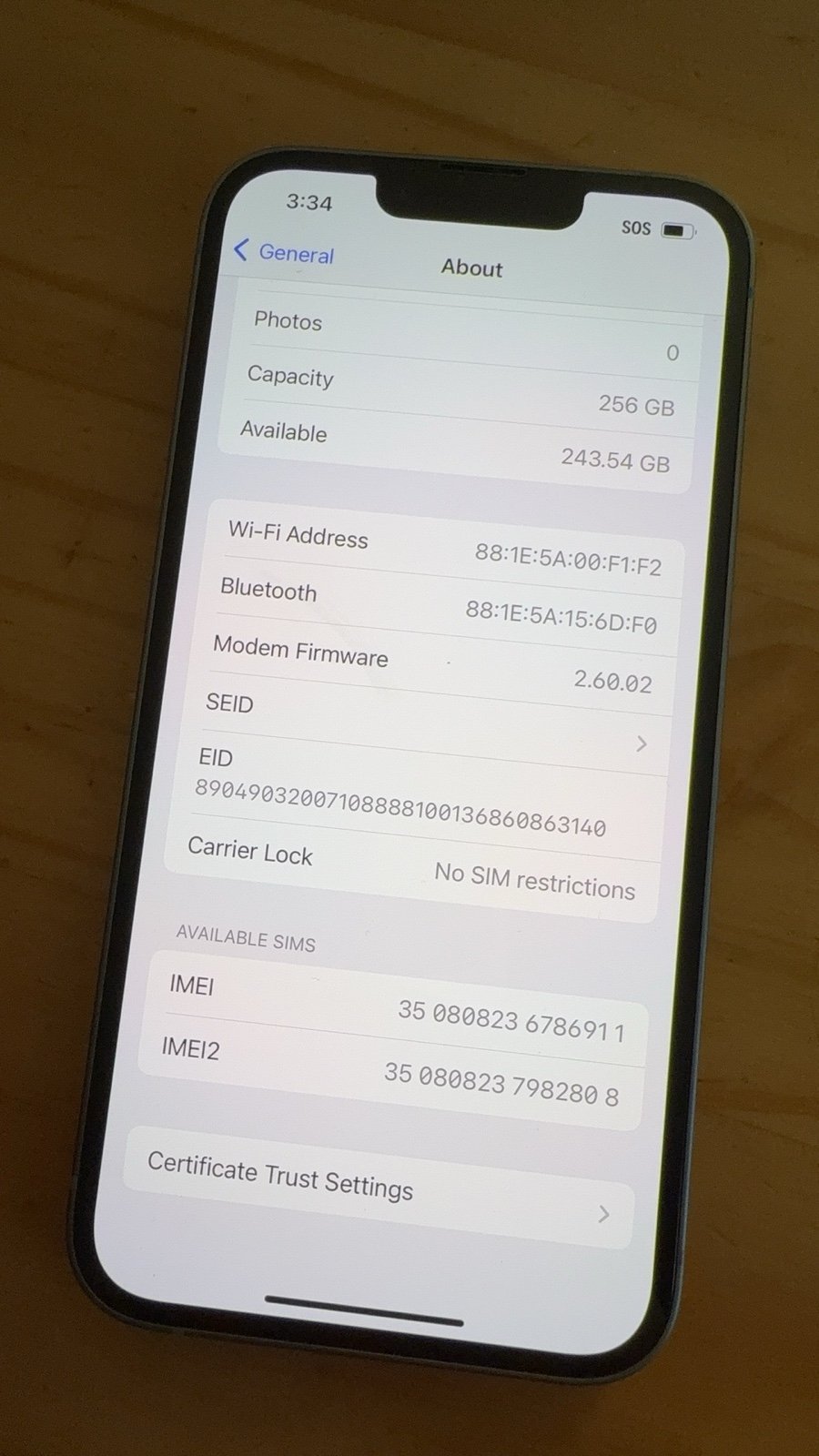 Apple iPhone 14 256 GB 2Y68