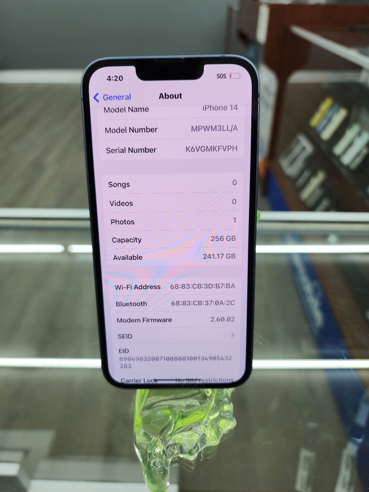 Apple iPhone 14 256 GB in Blue for Unlocked 7A68