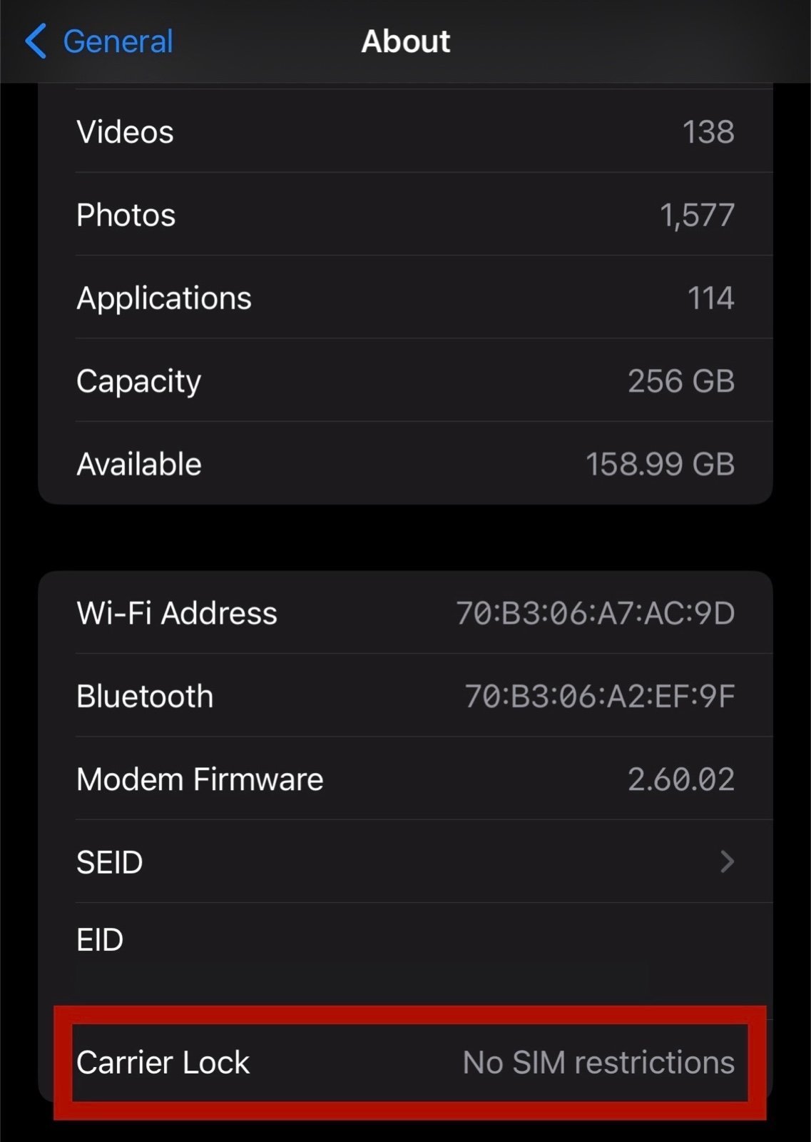 iPhone 14 Pro Max — 256 GB — Unlocked — Battery 97% 6V59