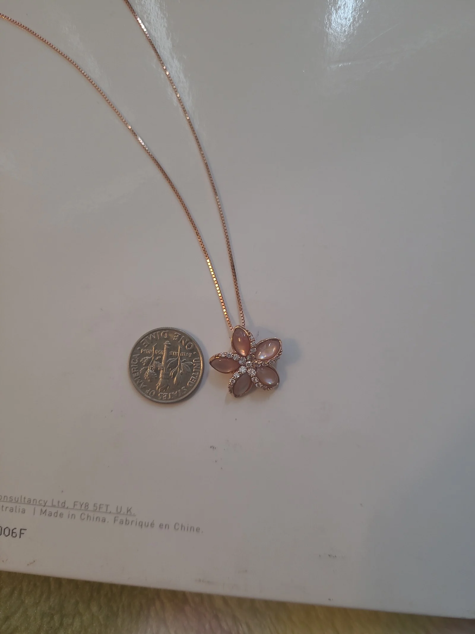 14kr pink mother of pearl necklace