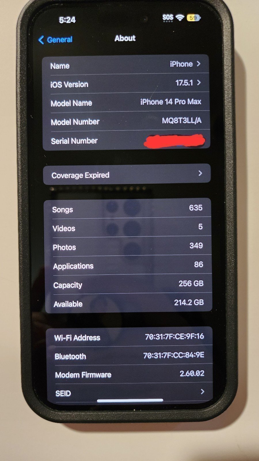 Apple iPhone 14 Pro Max 256 GB Unlocked Space Black 6D73